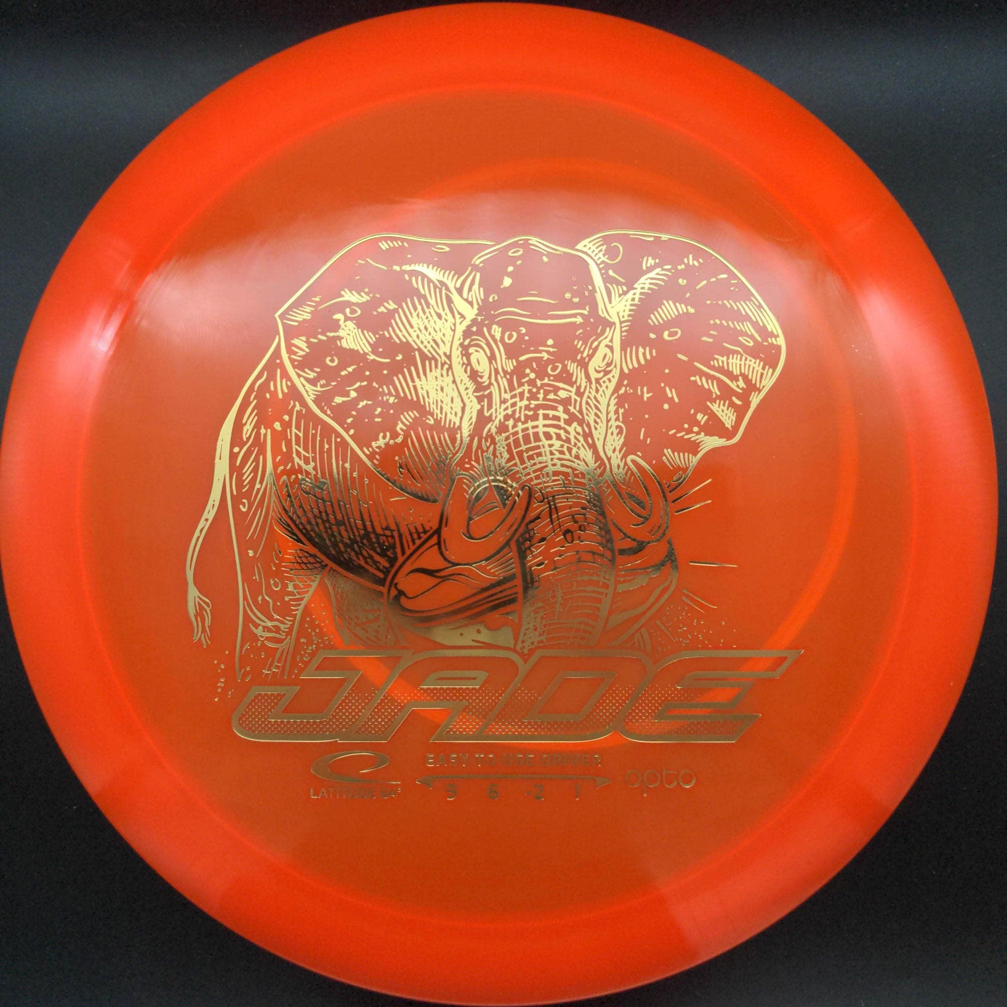 Latitude 64 Fairway Driver Orange Gold Stamp 158g Jade, Opto Plastic