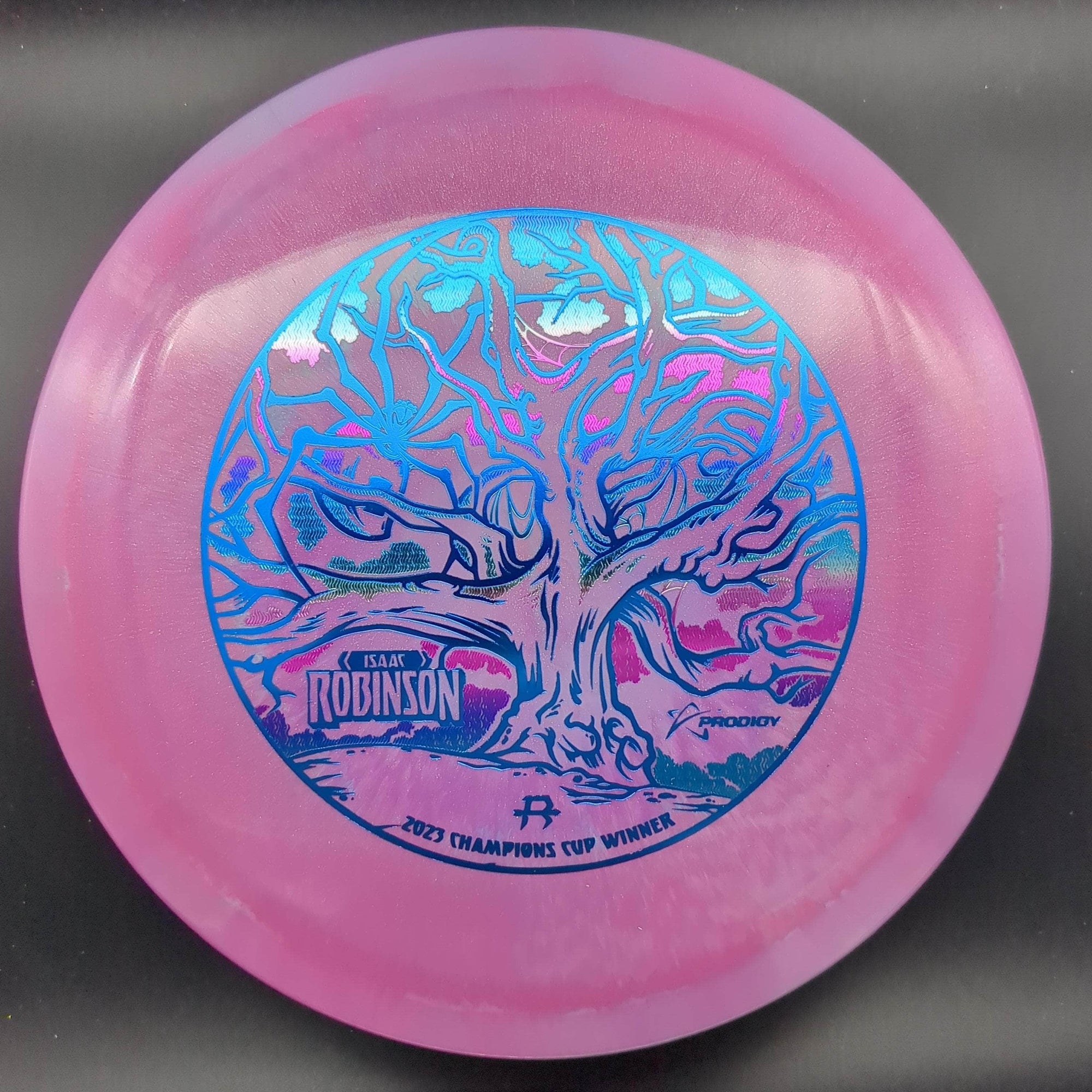 Prodigy Fairway Driver Pink Blue Sunset Stamp 173g F3, 500 Spectrum Glimmer Plastic, Isaac Robinson "Weaver" Stamp