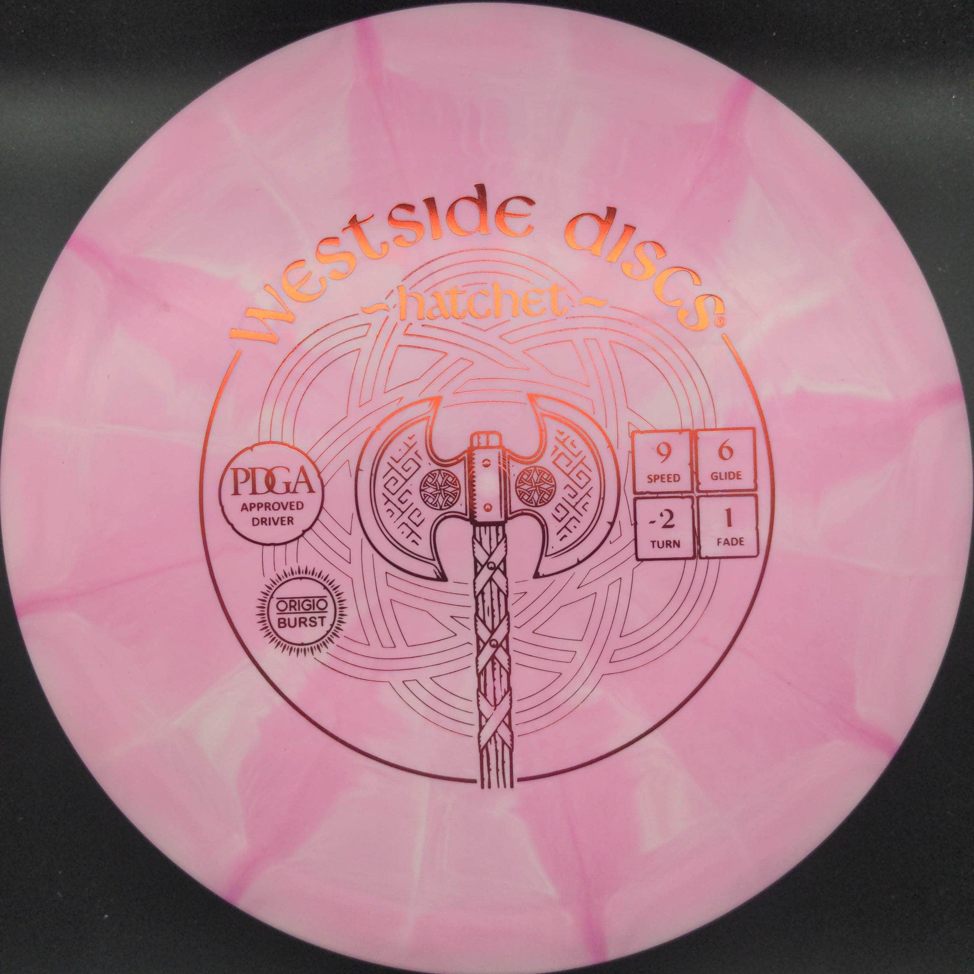 Westside Discs Fairway Driver Pink Red Stamp 173g Hatchet, Origio Burst Plastic