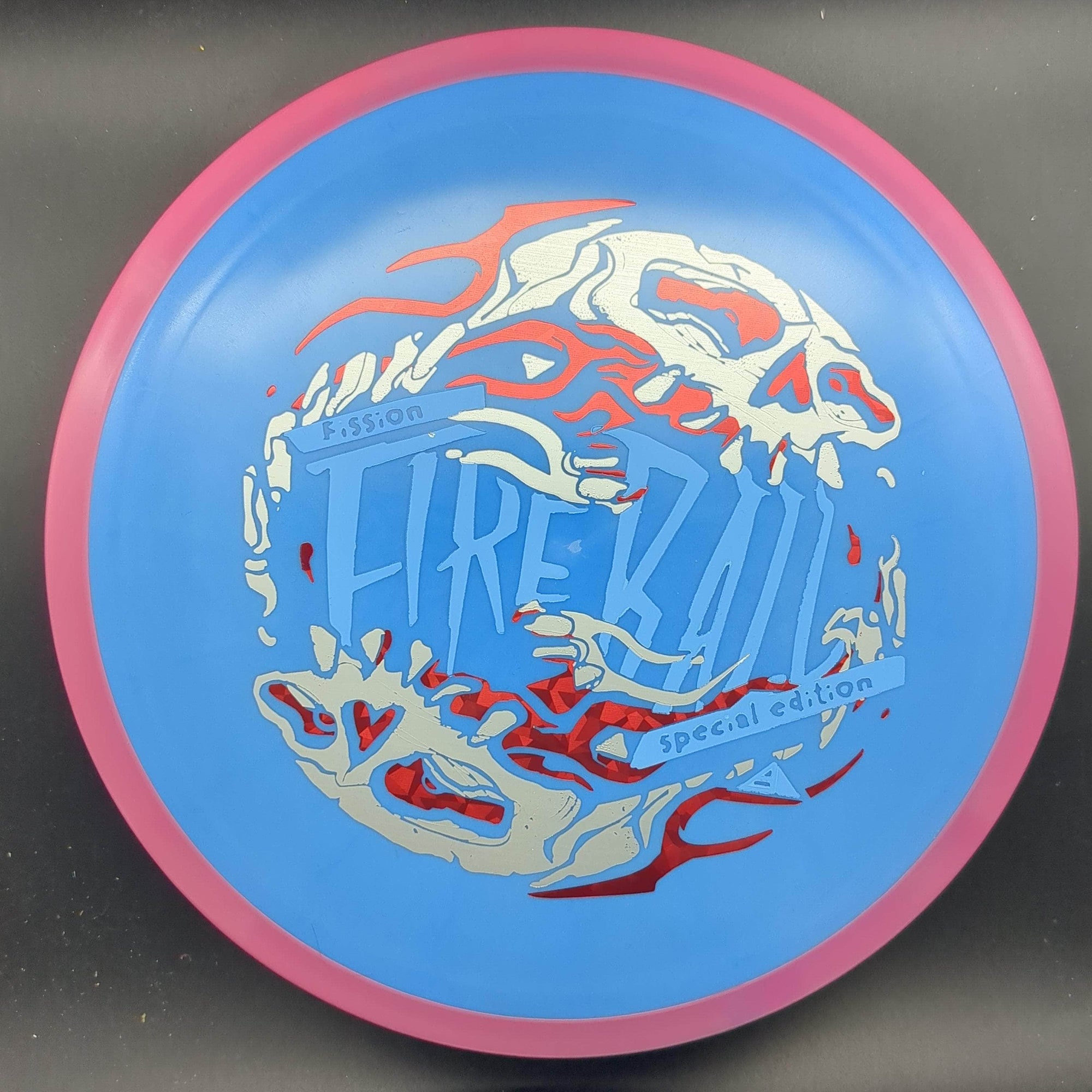 MVP Fairway Driver Pink Rim Blue Plate Red/Silver Stamp 170g Fireball, Fission Plastic, Special Edition