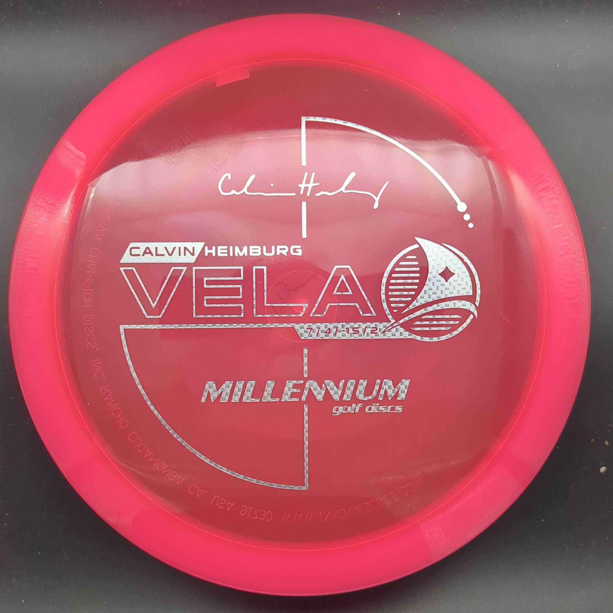 Millennium Discs Fairway Driver Pink Silver Checkerboard Stamp 175g (Run 1.3) Vela, Quantum - Calvin Heimburg
