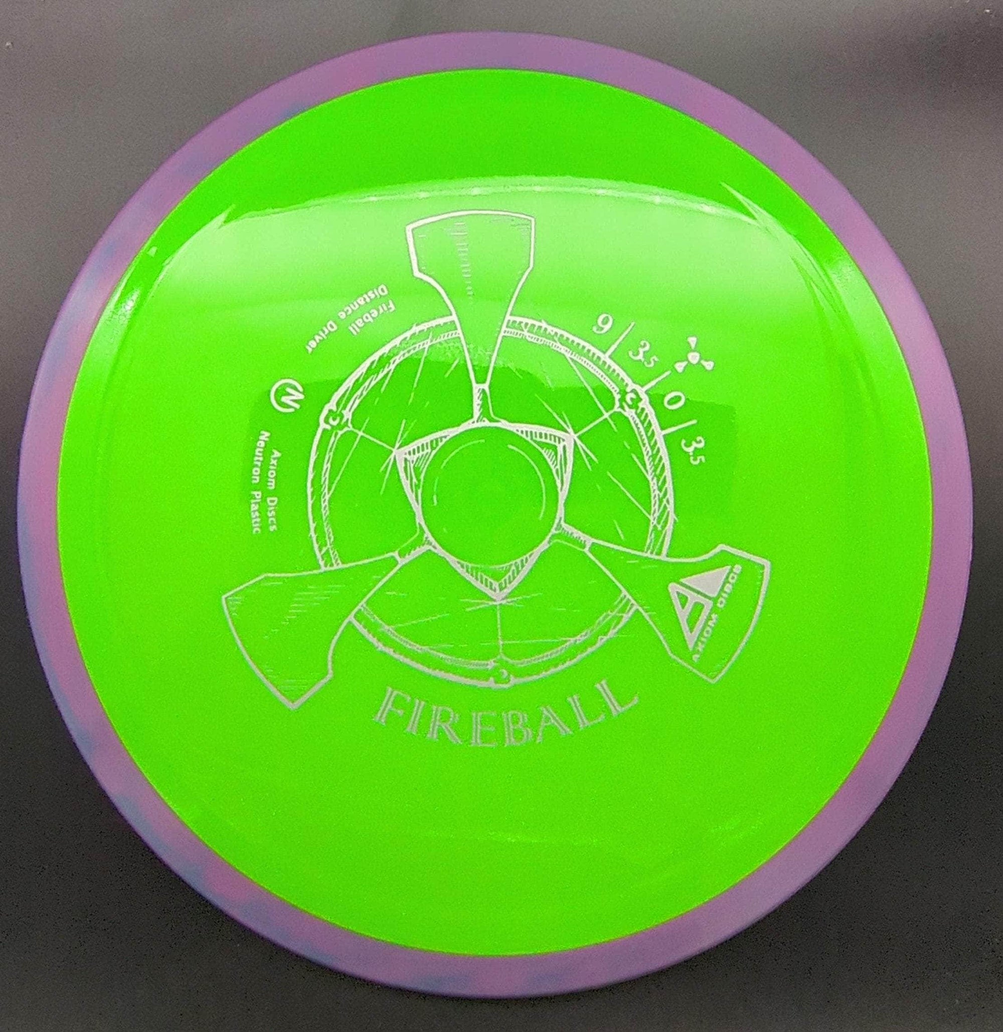 MVP Fairway Driver Purple Rim Bright Green Plate 175g Fireball, Neutron