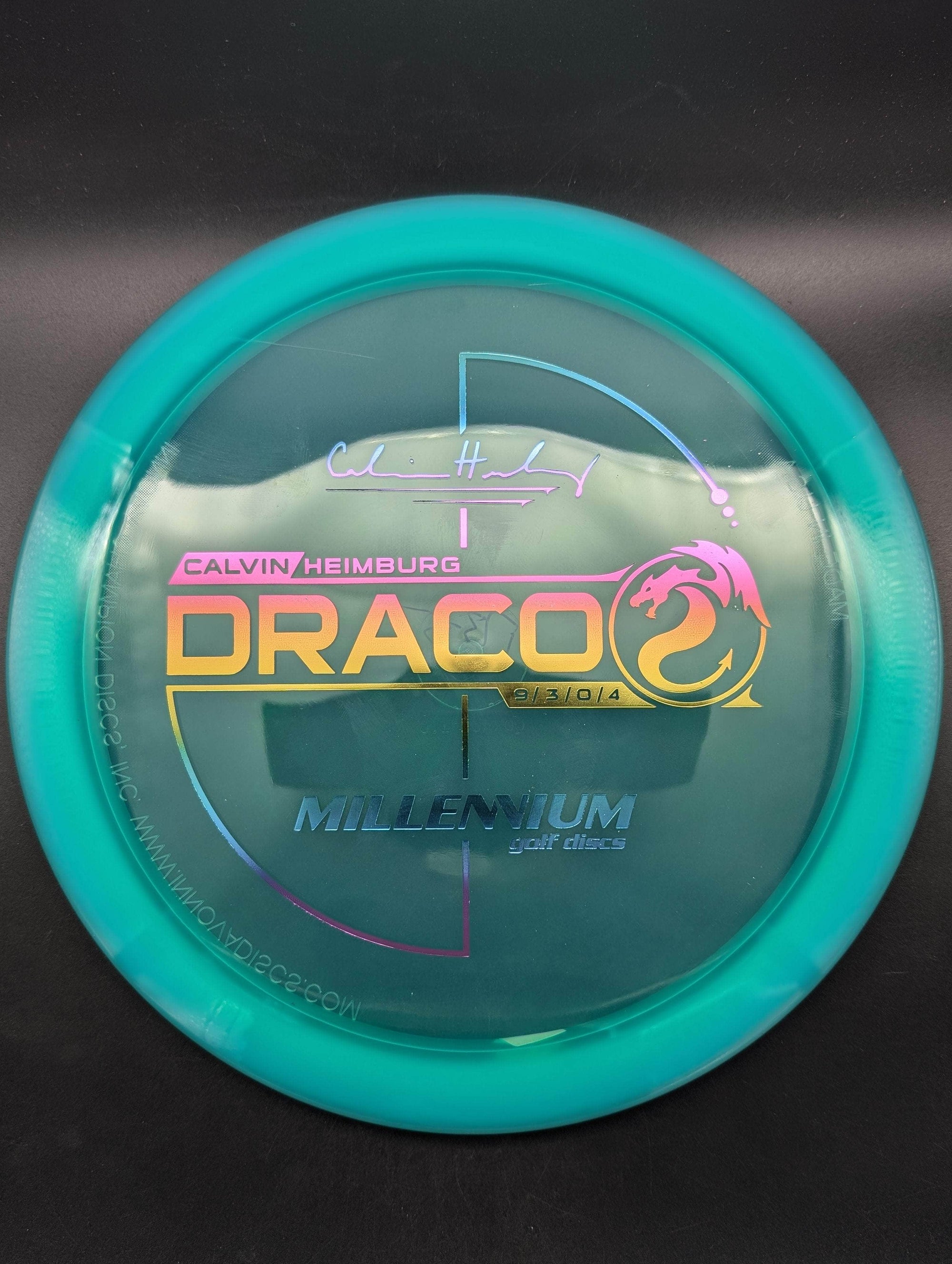 Millennium Discs Fairway Driver Teal Rainbow Stamp 175g (1.6) Draco, Quantum - Calvin Heimburg