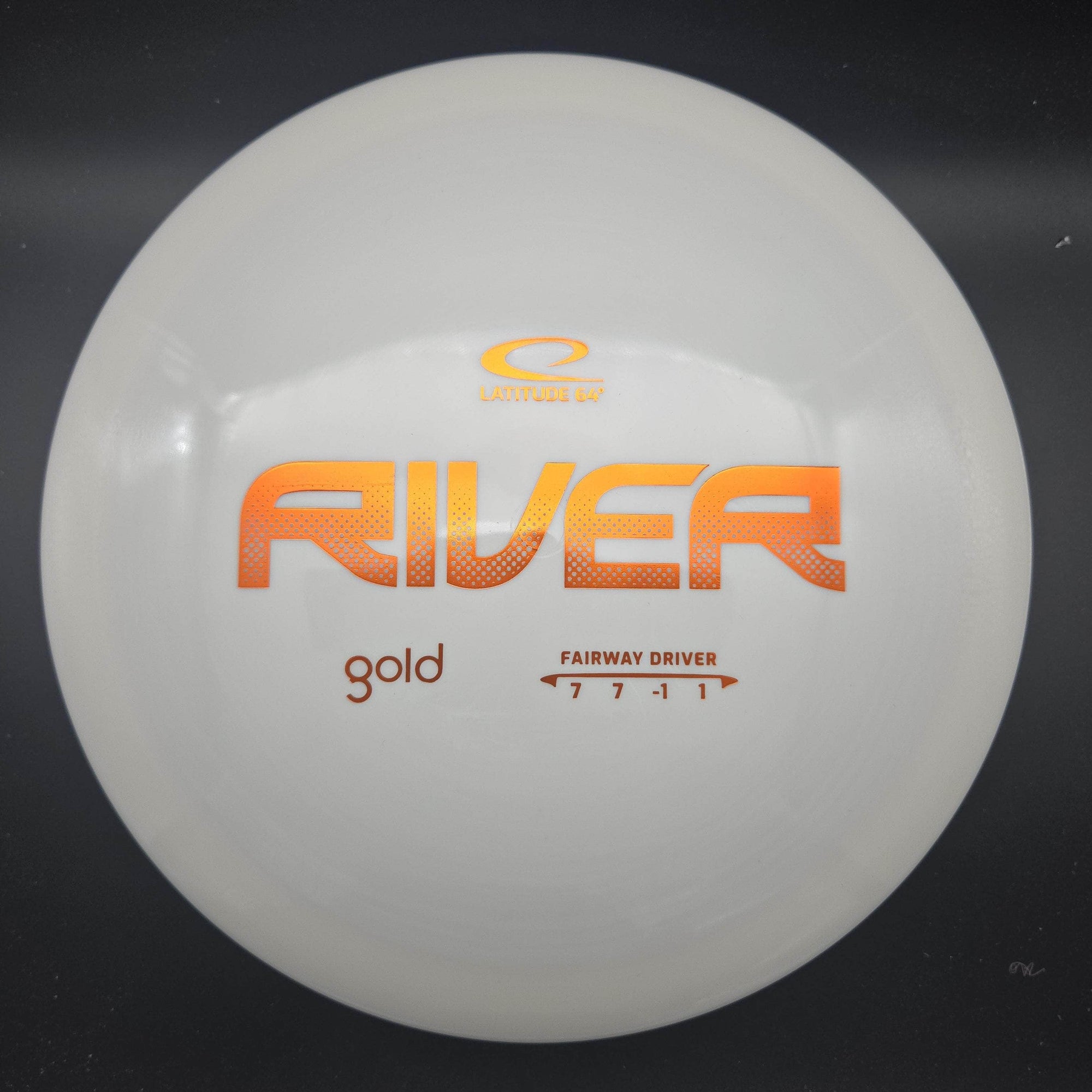 Latitude 64 Fairway Driver White Copper Stamp 175g River, Gold Plastic