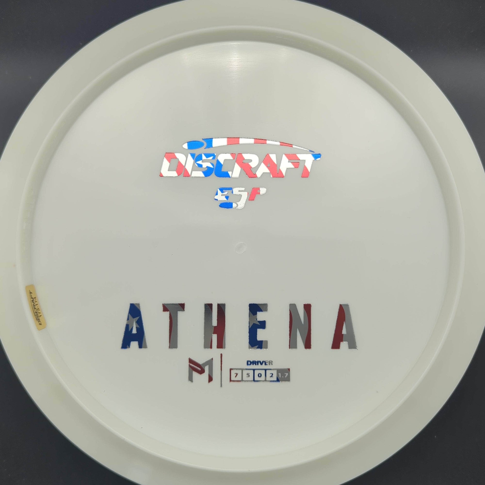 Discraft Fairway Driver White Flag Stamp 174g Athena, ESP, Bottom Stamp