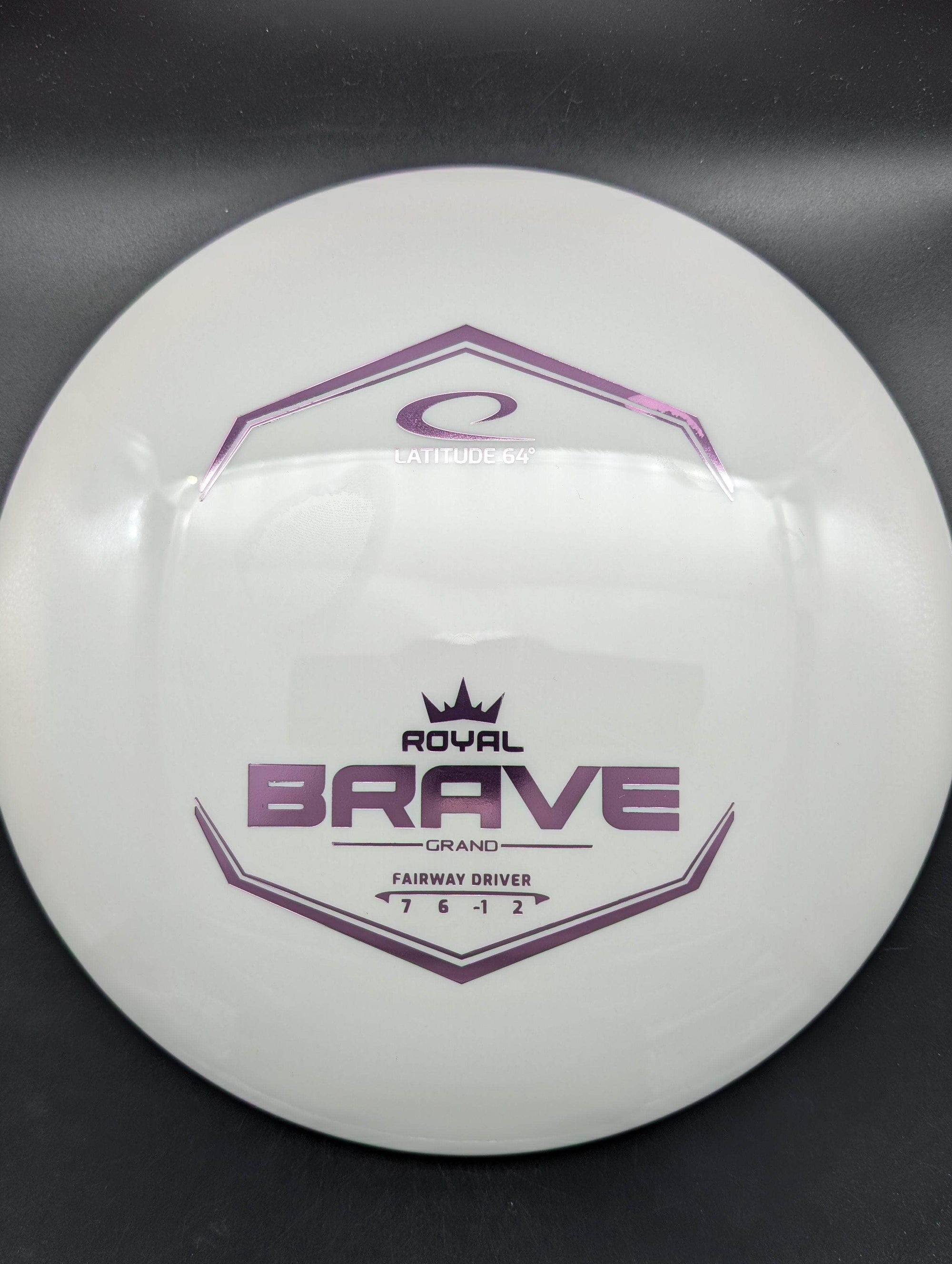 Latitude 64 Fairway Driver White Pink Stamp 176g Brave, Royal Grande Plastic