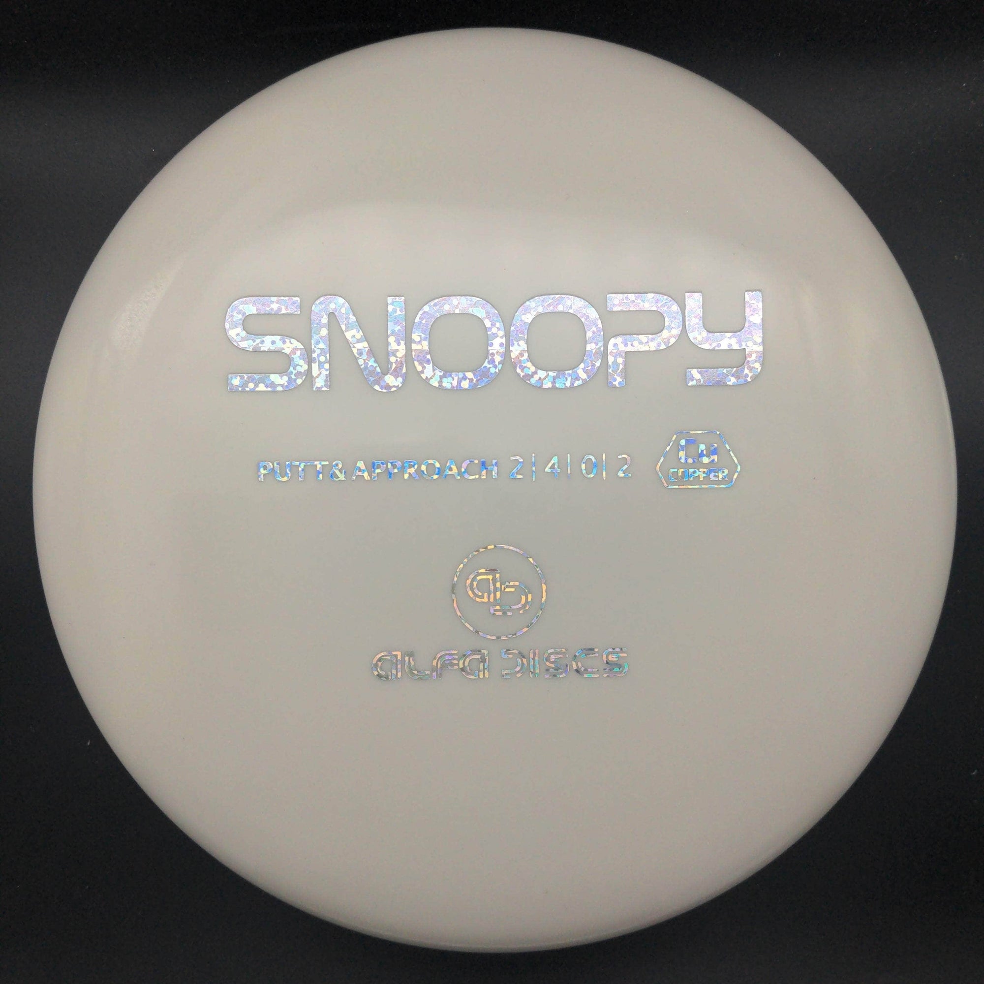 Alfa Discs Fairway Driver White Silver Glitter Stamp 175g 3 Snoopy, Copper Plastic