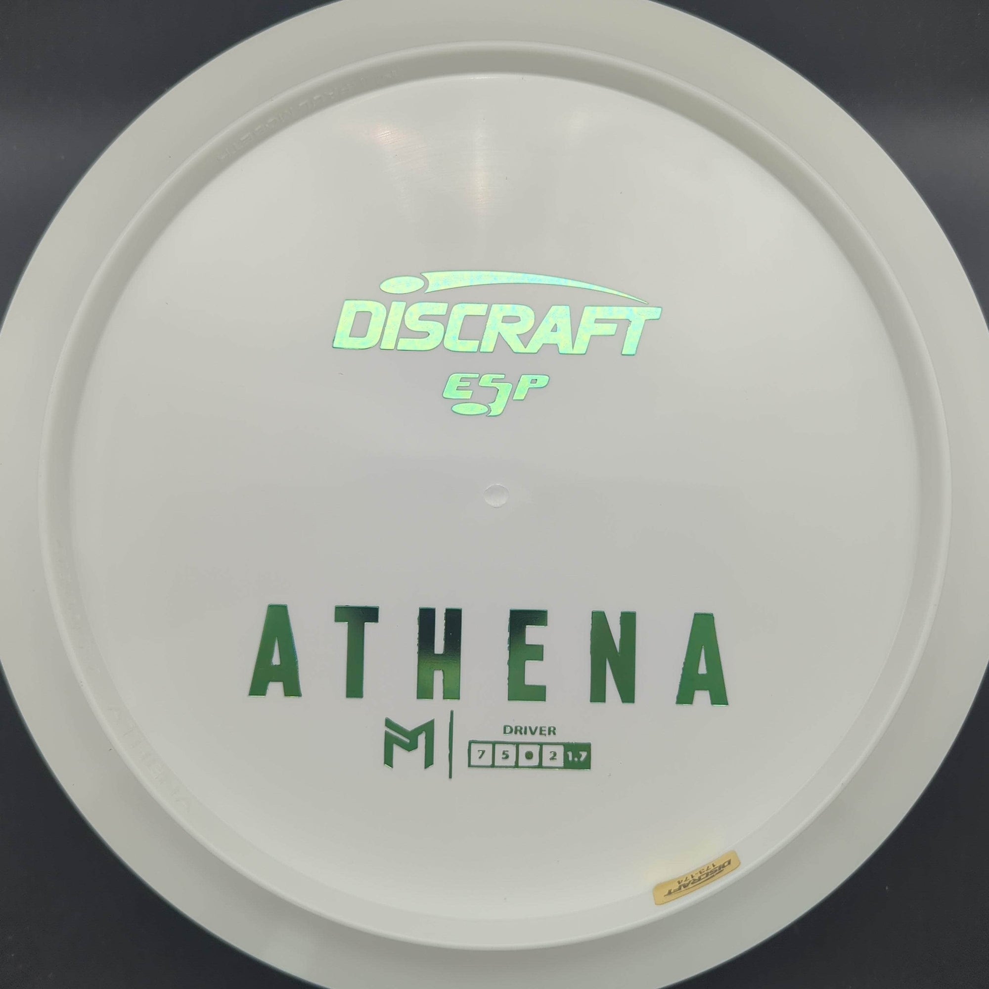 Discraft Fairway Driver White Flag Stamp 174g Athena, ESP, Bottom Stamp