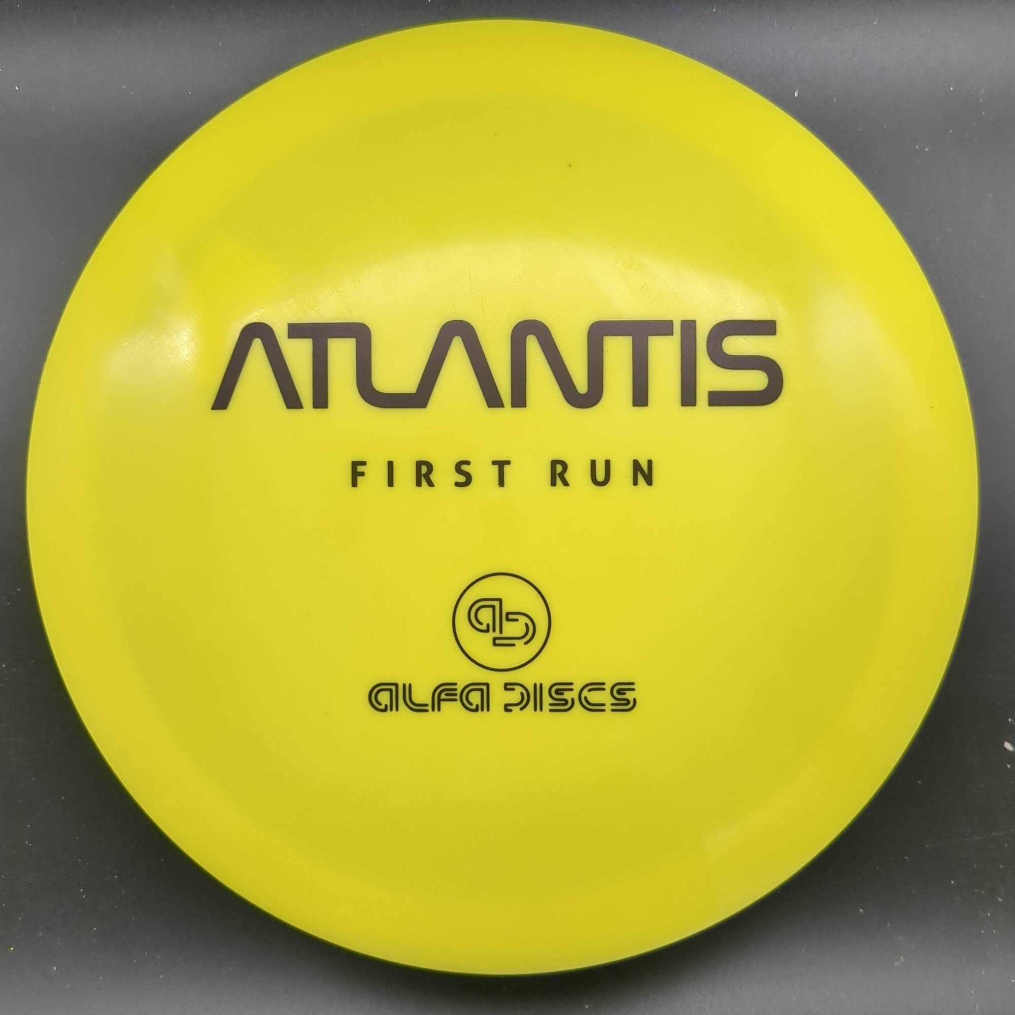 Alfa Discs Fairway Driver Yellow Black Stamp 174g Atlantis, Chrome Plastic, First Run