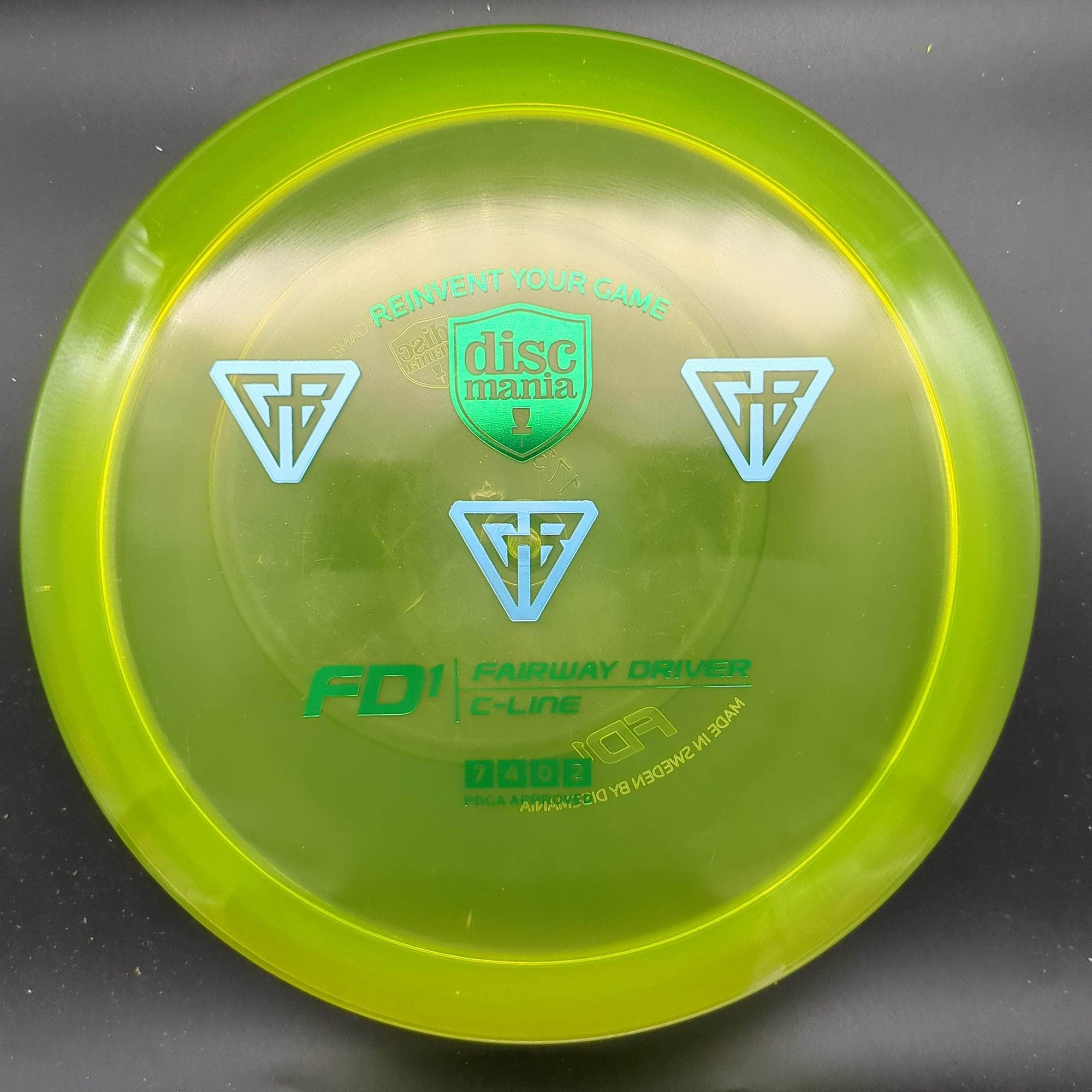 Discmania Fairway Driver Yellow Holo/Green Stamp 173g FD1, C-Line, Gannon Buhr Stamp