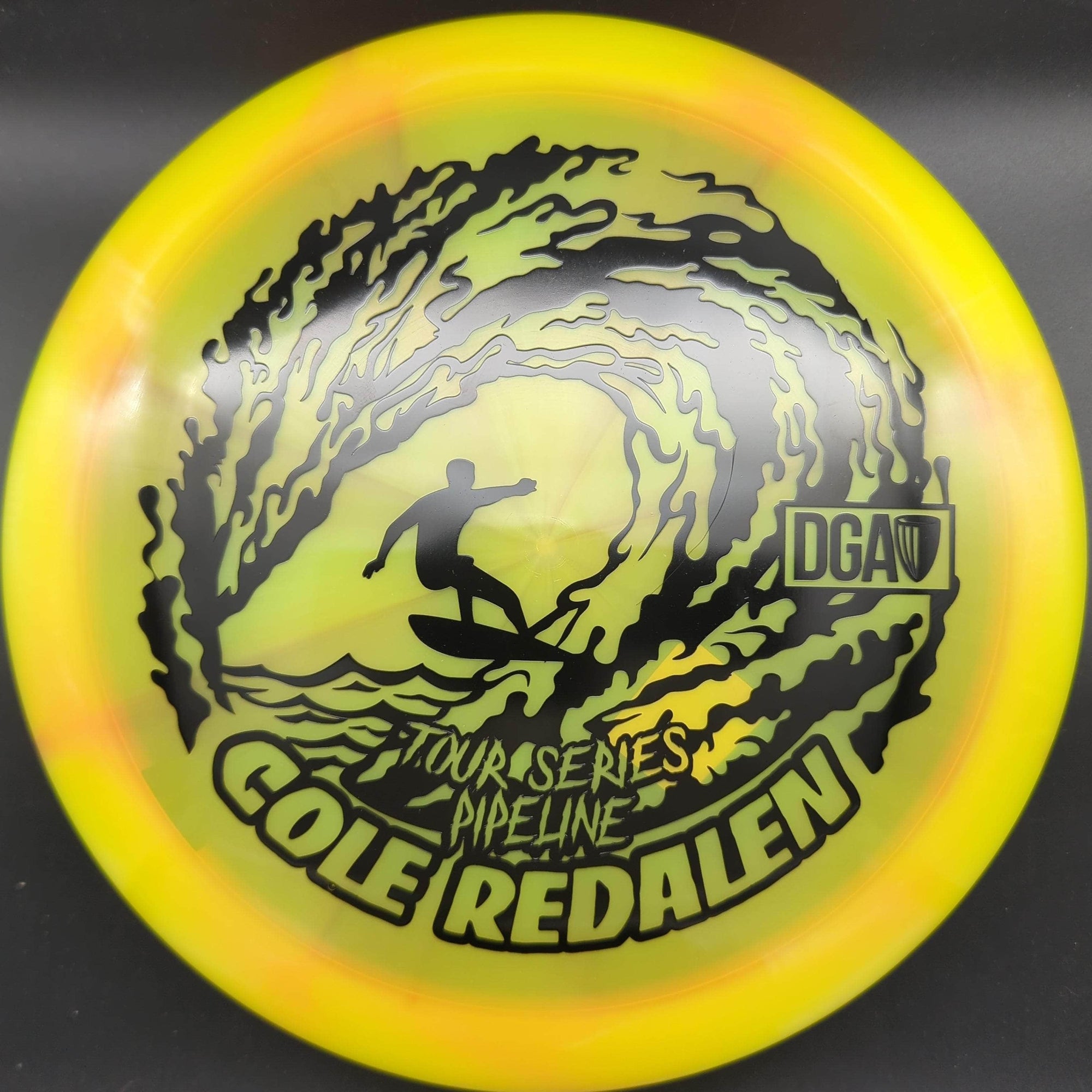 DGA Fairway Driver Yellow/Orange Black Stamp 174g #2 Pipeline, Tour Series Swirly, Cole Redalen 2023