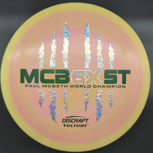 Discraft Fairway Driver Yellow/Peach Silver Shatter/Green Stamp 174g Vulture ESP, Paul McBeth 6X Mcbeast