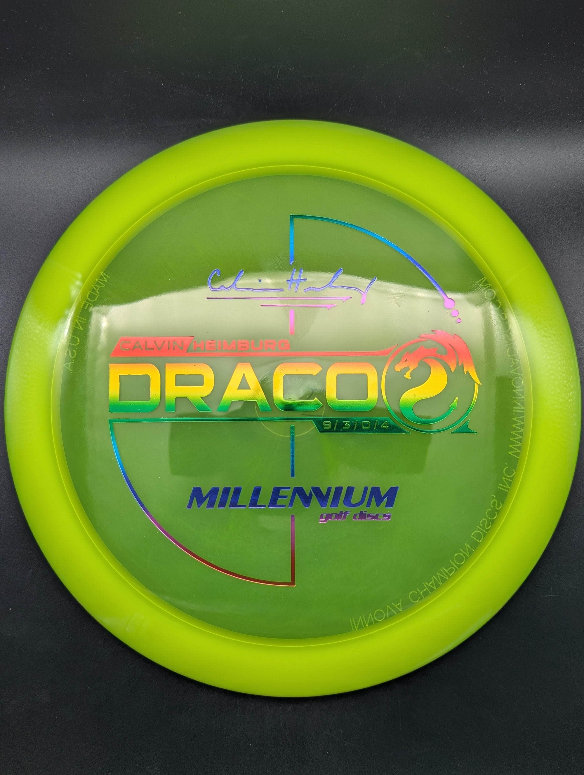 Millennium Discs Fairway Driver Yellow Rainbow Stamp 171g (1.6) Draco, Quantum - Calvin Heimburg