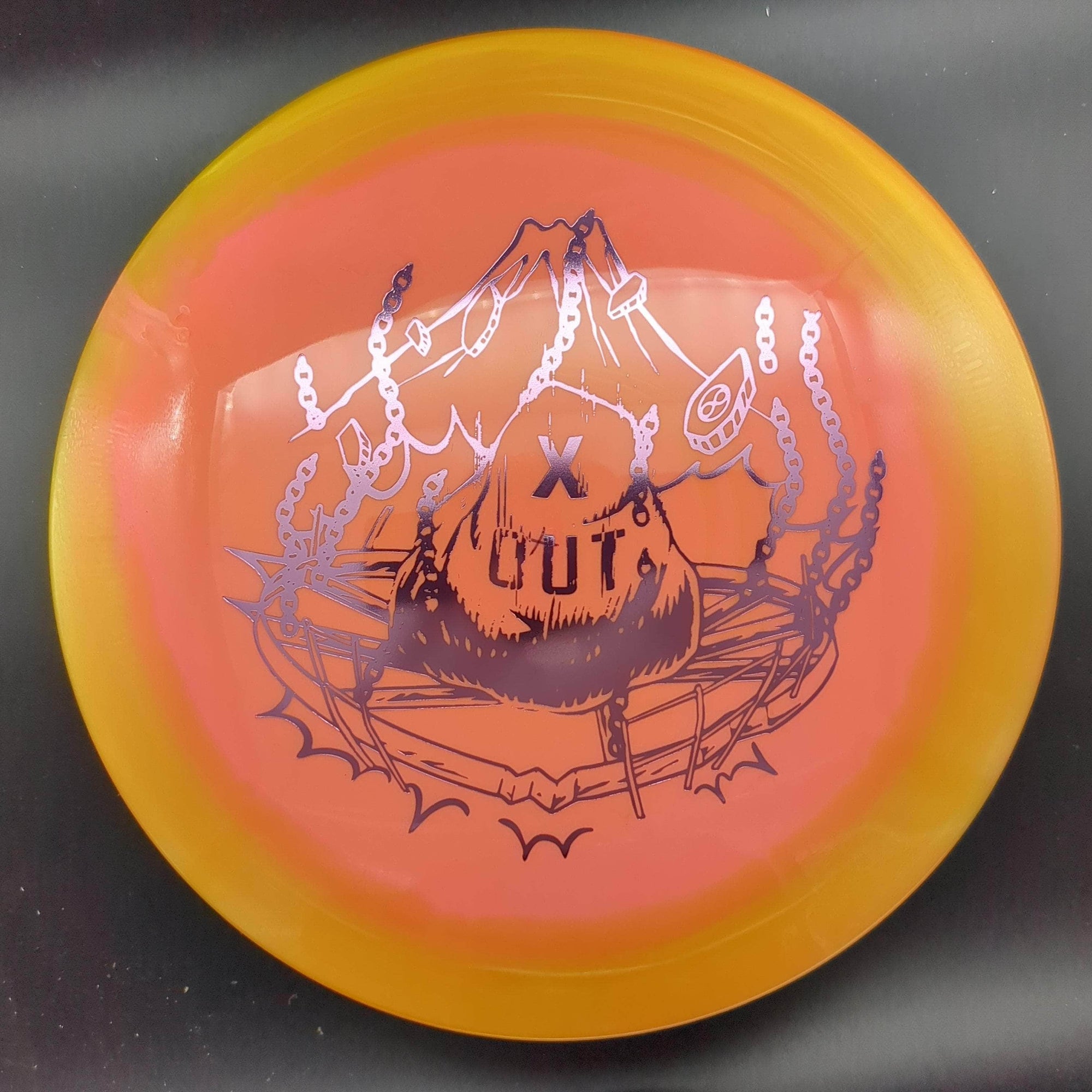 Infinite Discs Fairway Driver Yellow Rim Pink Lavendar Stamp 175g Pharaoh, Halo S Blend, X-Out