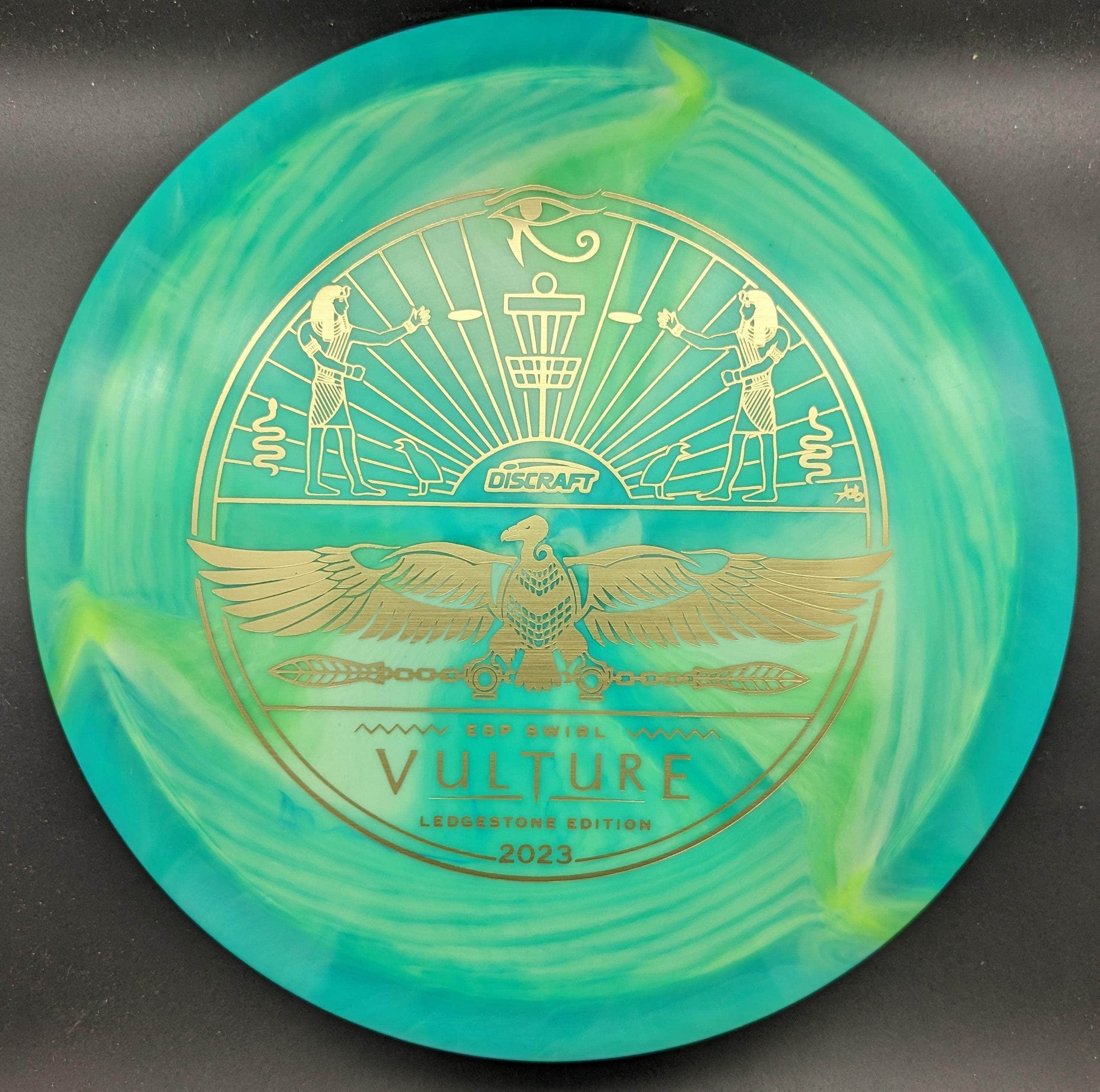 Discraft Green Gold Stamp 174g Vulture, ESP Swirl Tour Series, 2023 Ledgestone Edition