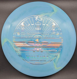 Discraft Light Blue Silver Holo Stamp 174g Vulture, ESP Swirl Tour Series, 2023 Ledgestone Edition