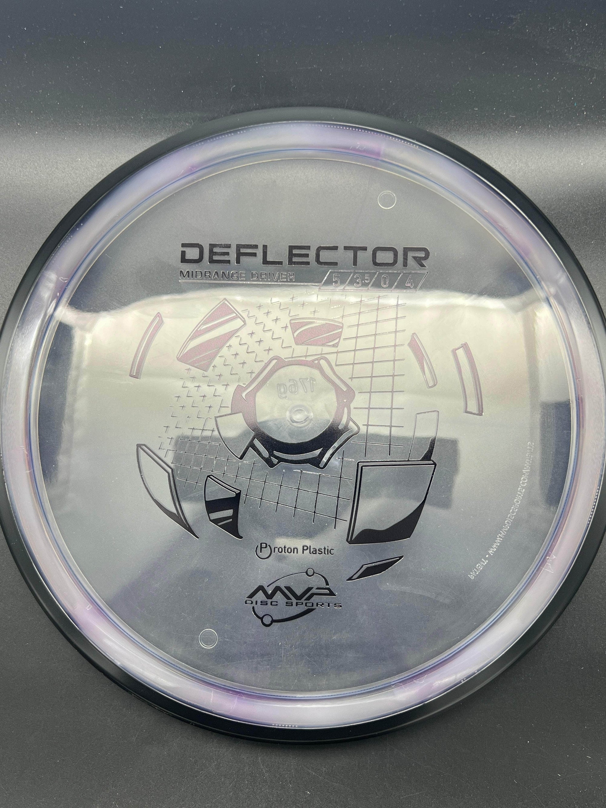 MVP Mid Range Clear/Purple Black Stamp 176g Deflector, Proton