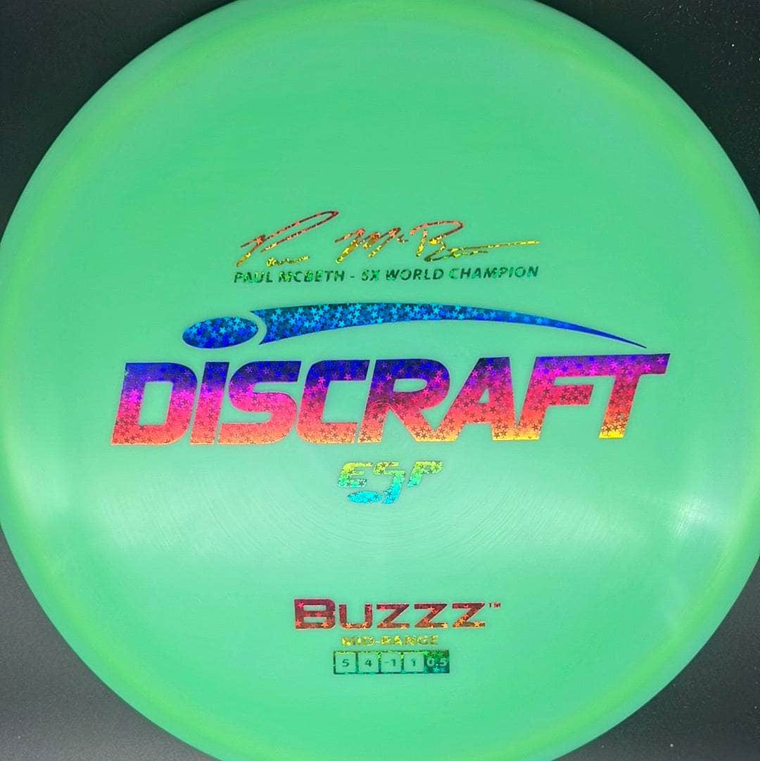 Discraft Mid Range Green Rainbow Star Stamp 176g BUZZZ, ESP Paul McBeth 5x Signature