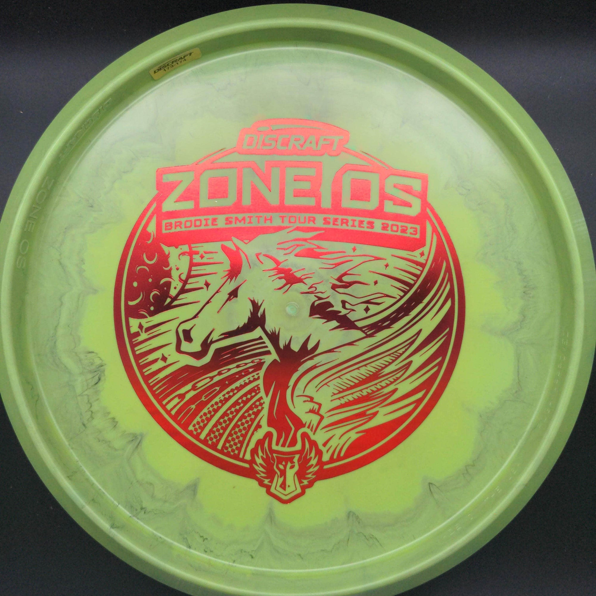 Discraft Mid Range Green Red Stamp 174g Zone OS, Brodie Smith Tour Series, 2023