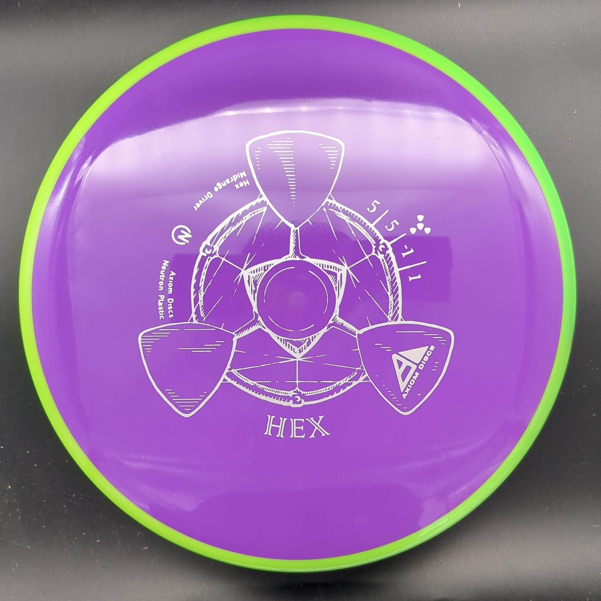 MVP Mid Range Green Rim Purple Plate 165g Hex, Neutron Plastic