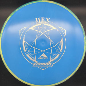 MVP Mid Range Green/Yellow Rim Blue Plate 177g Hex, Fission Plastic,
