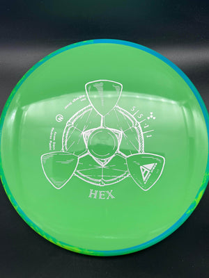 MVP Mid Range Green/Yellow Rim Green Plate 177g Hex, Neutron Plastic