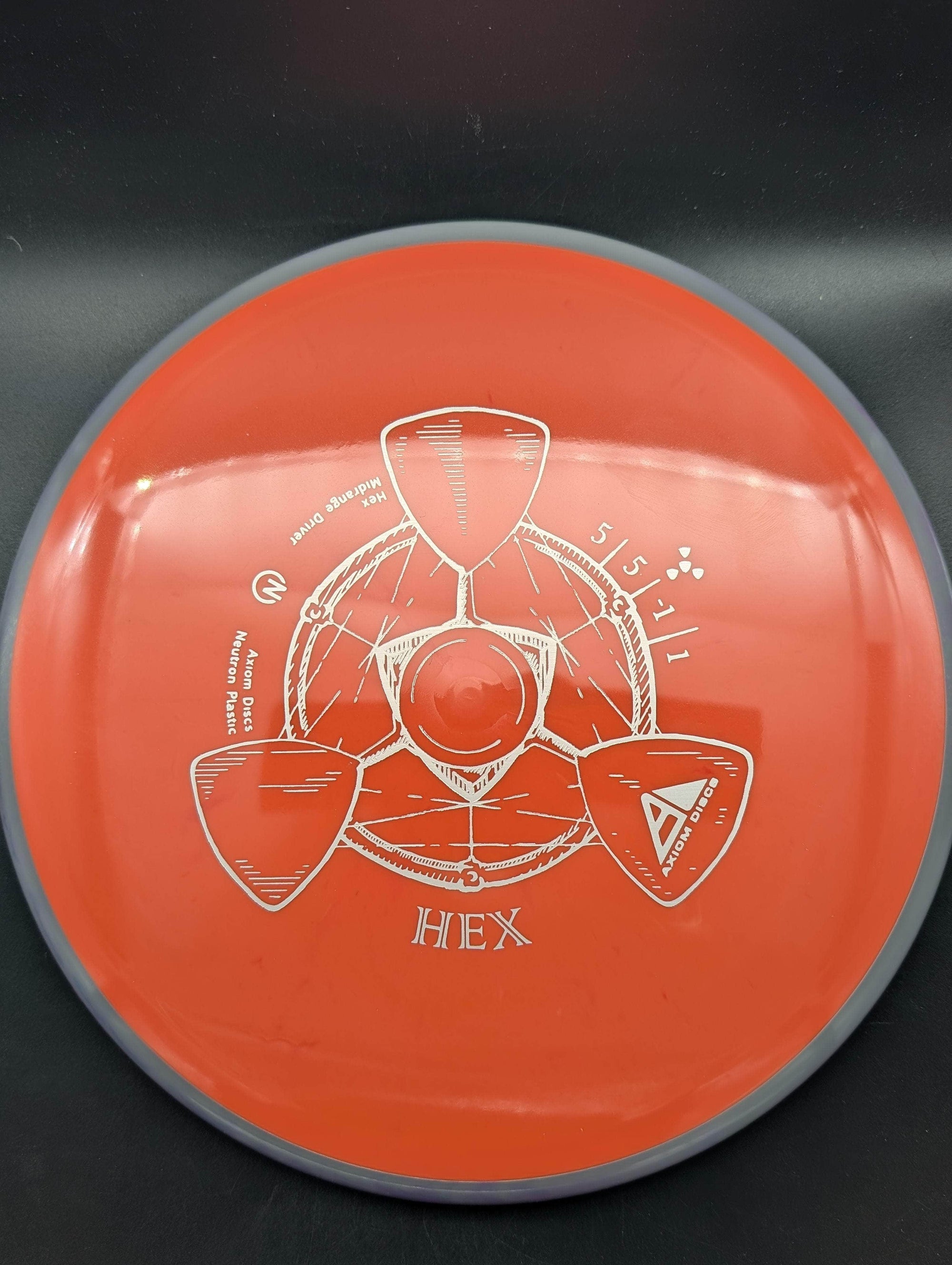 MVP Mid Range Grey Rim Orange/Red Plate 177g Hex, Neutron Plastic