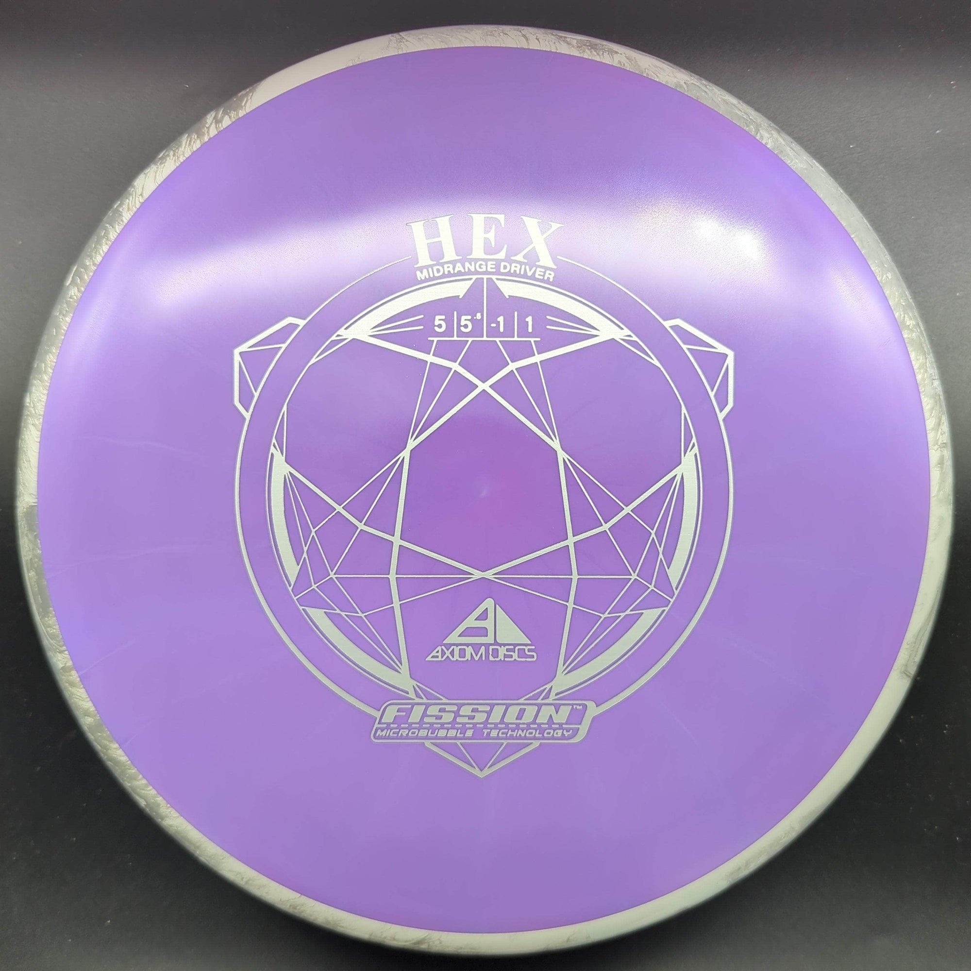 MVP Mid Range Grey Rim Purple Plate 178g Hex, Fission Plastic,
