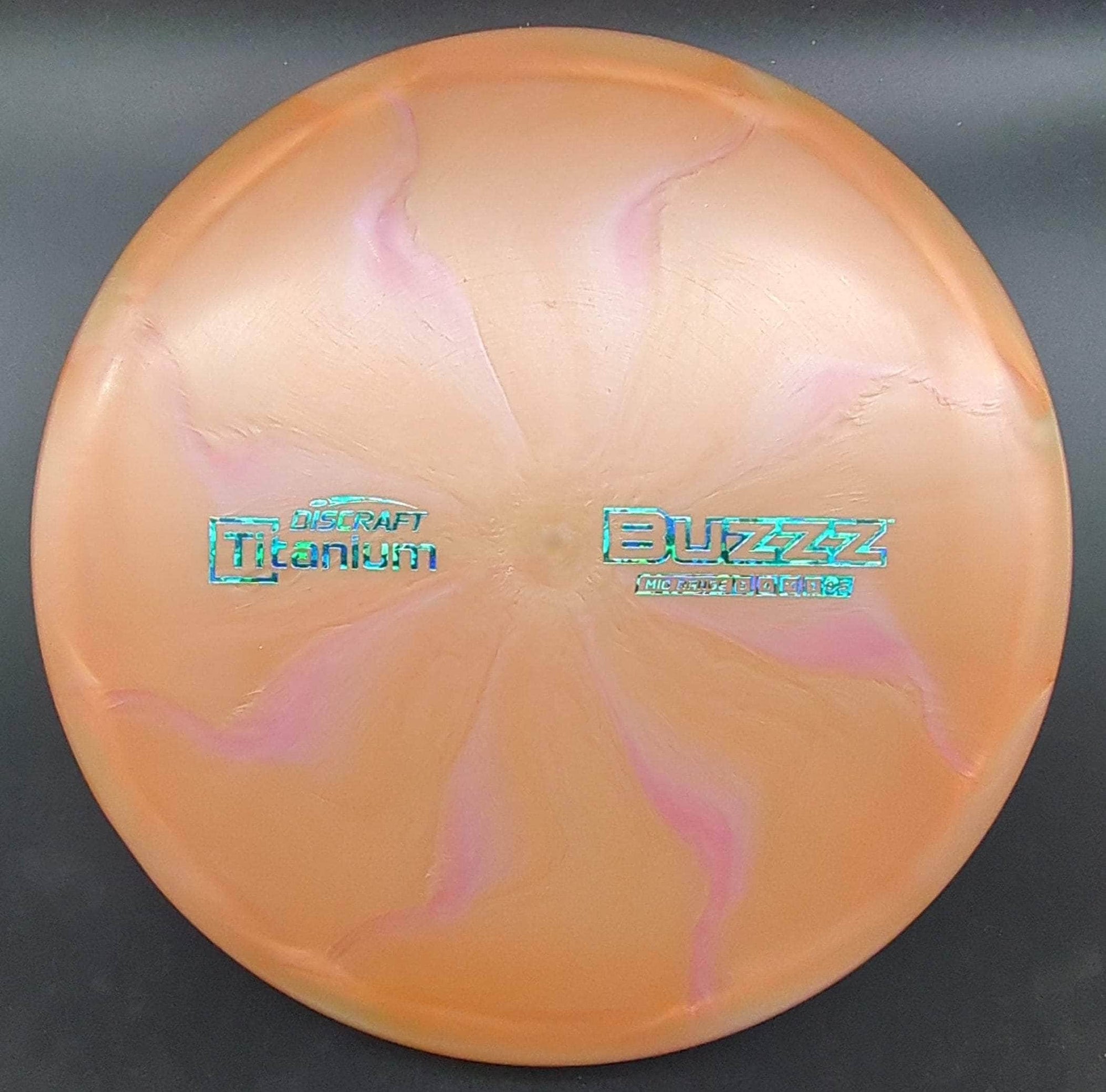 Discraft Mid Range Orange/Pink Swirl Green Clover Stamp 177g Buzzz, Titanium Line