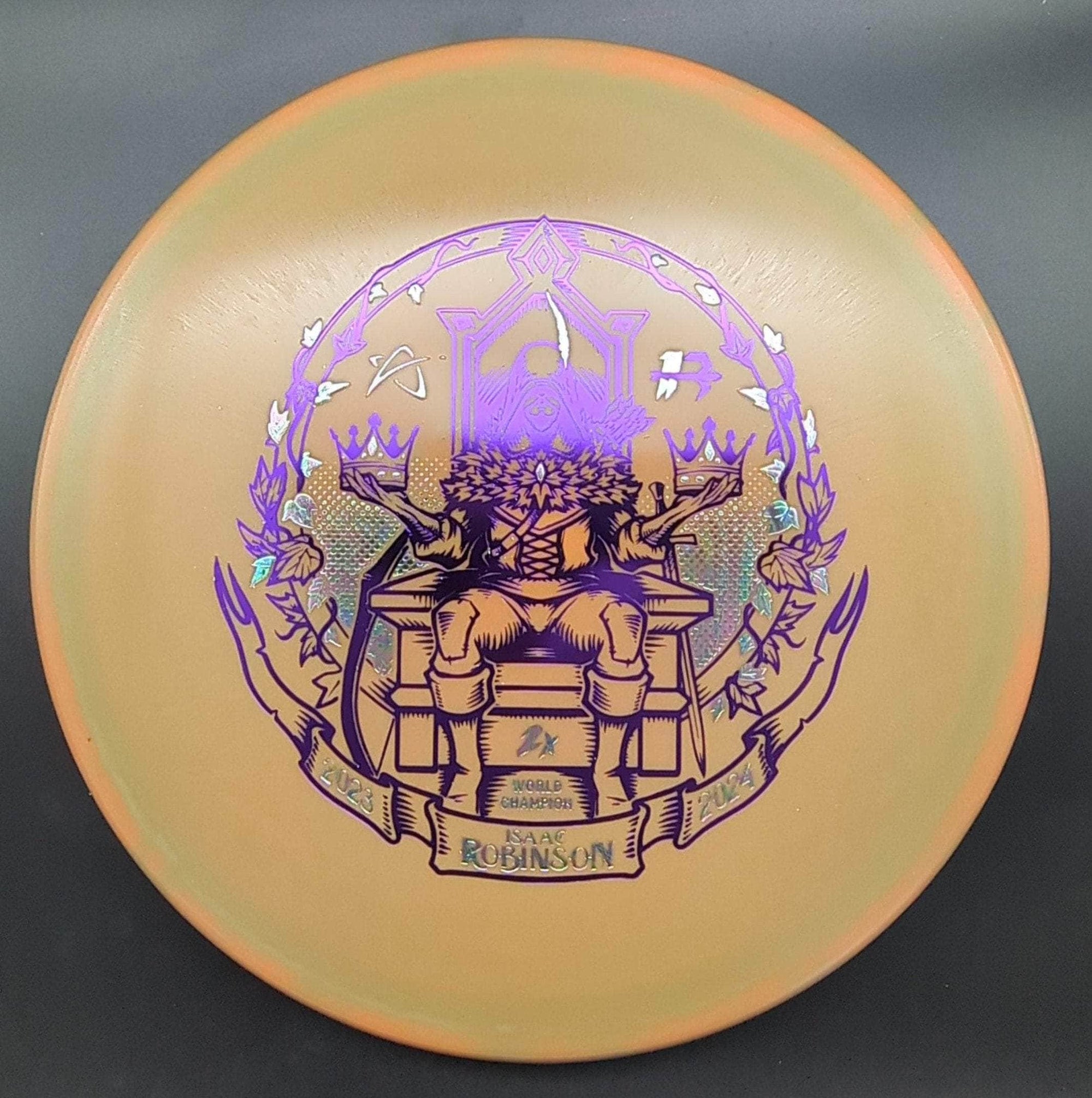 Prodigy Mid Range Orange Purple/Silver Stamp 172g A2, Special Blend Plastic - Commemorative Edition "Tyrant's Fall" Pro Worlds Stamp