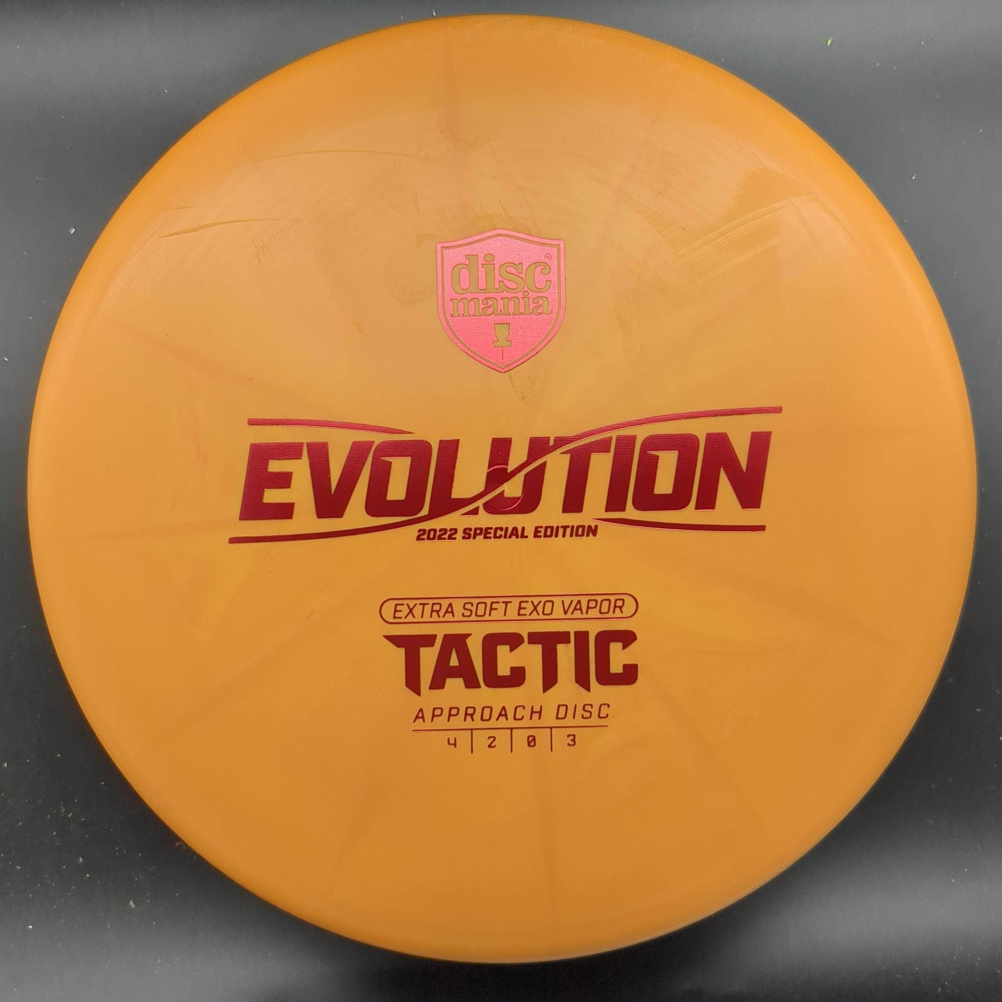 Discmania Mid Range Orange Red Stamp 173g Tactic, Extra Soft Exo Vapor, 2022 Mystery Box Edition