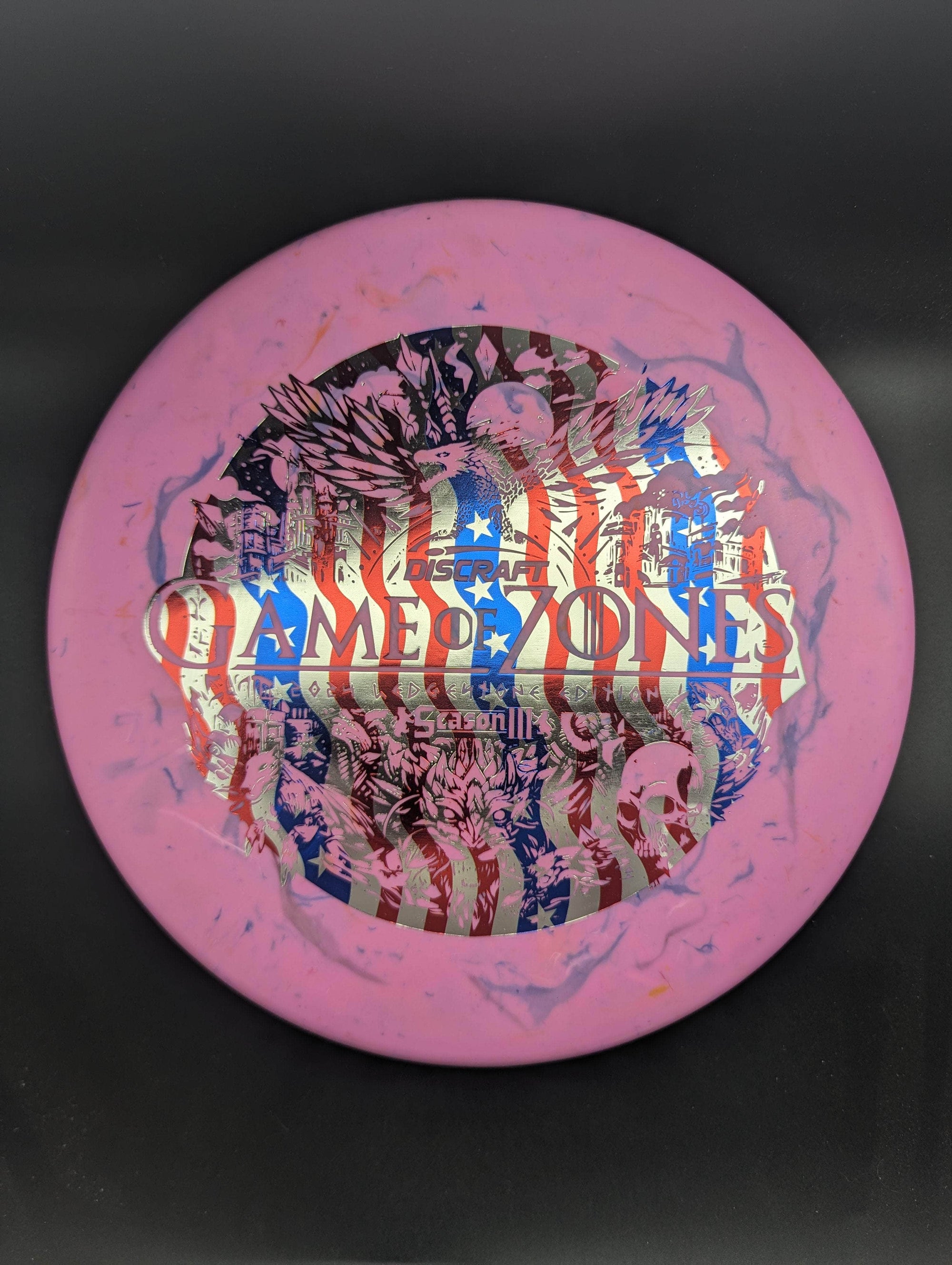 Discraft Mid Range Pink Flag Stamp 174g 2 Zone, Jawbreaker Glo Plastic - Ledgestone Season 3 (Game Of Zones)