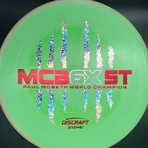 Discraft Mid Range Pink/Green Silver/Red Stamp 174g Zone ESP, Paul McBeth 6X Mcbeast