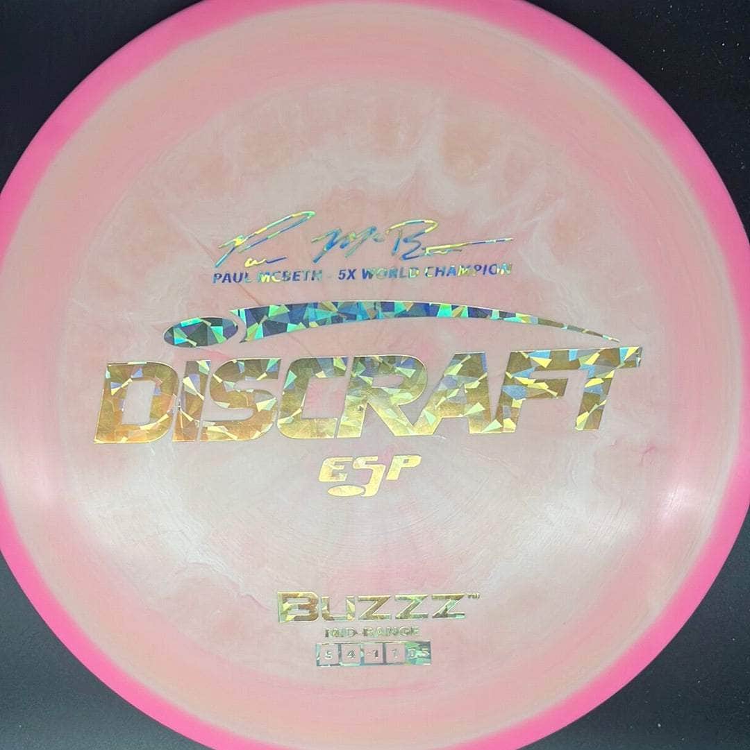 Discraft Mid Range Pink Halo Gold Shatter Stamp 177g BUZZZ, ESP Paul McBeth 5x Signature