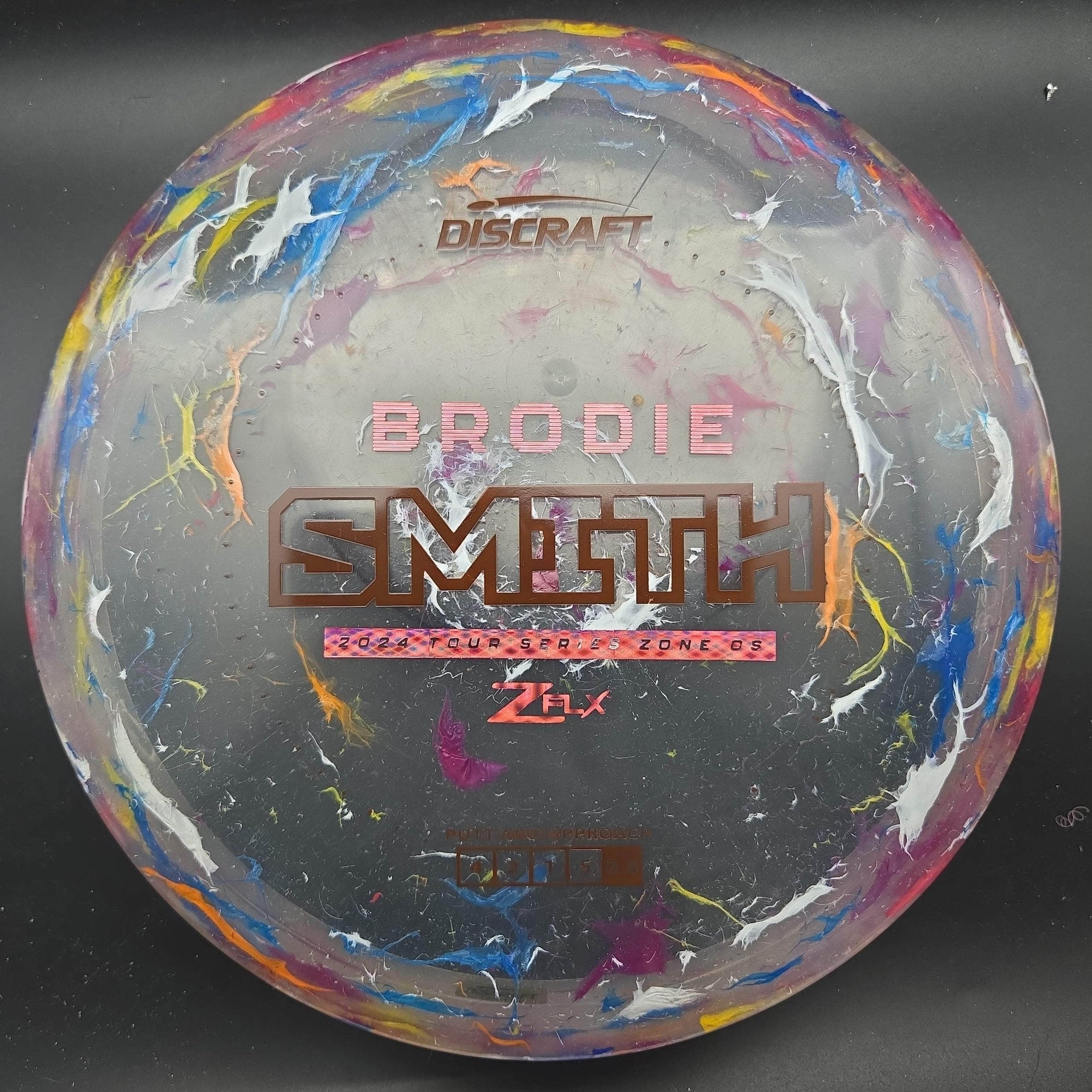 Discraft Mid Range Pink Pink/Brown Stamp 174g Zone OS, Jawbreaker ZFlx, Brodie Smith Tour Series, 2024