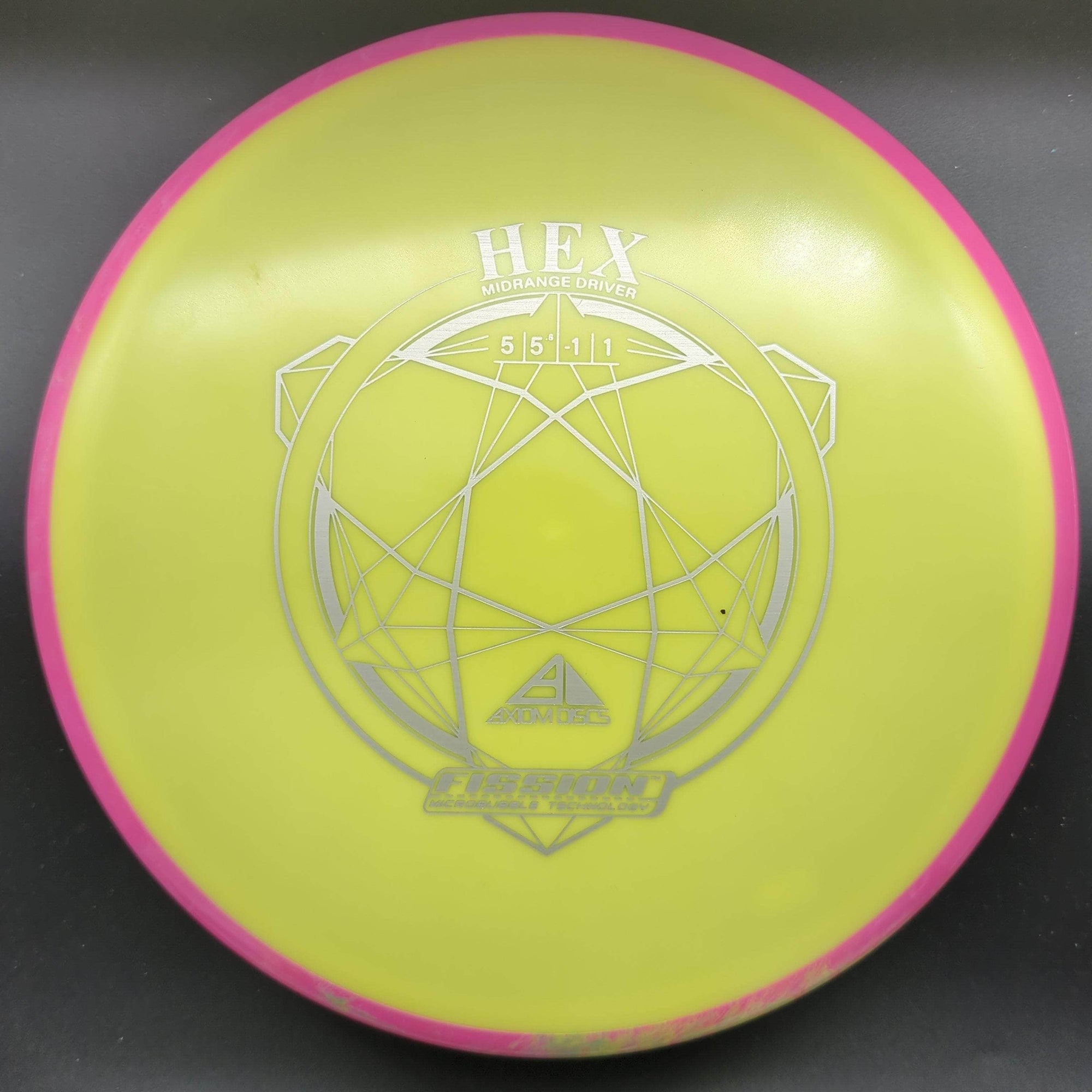 MVP Mid Range Pink Rim Yellow Plate 178g Hex, Fission Plastic,