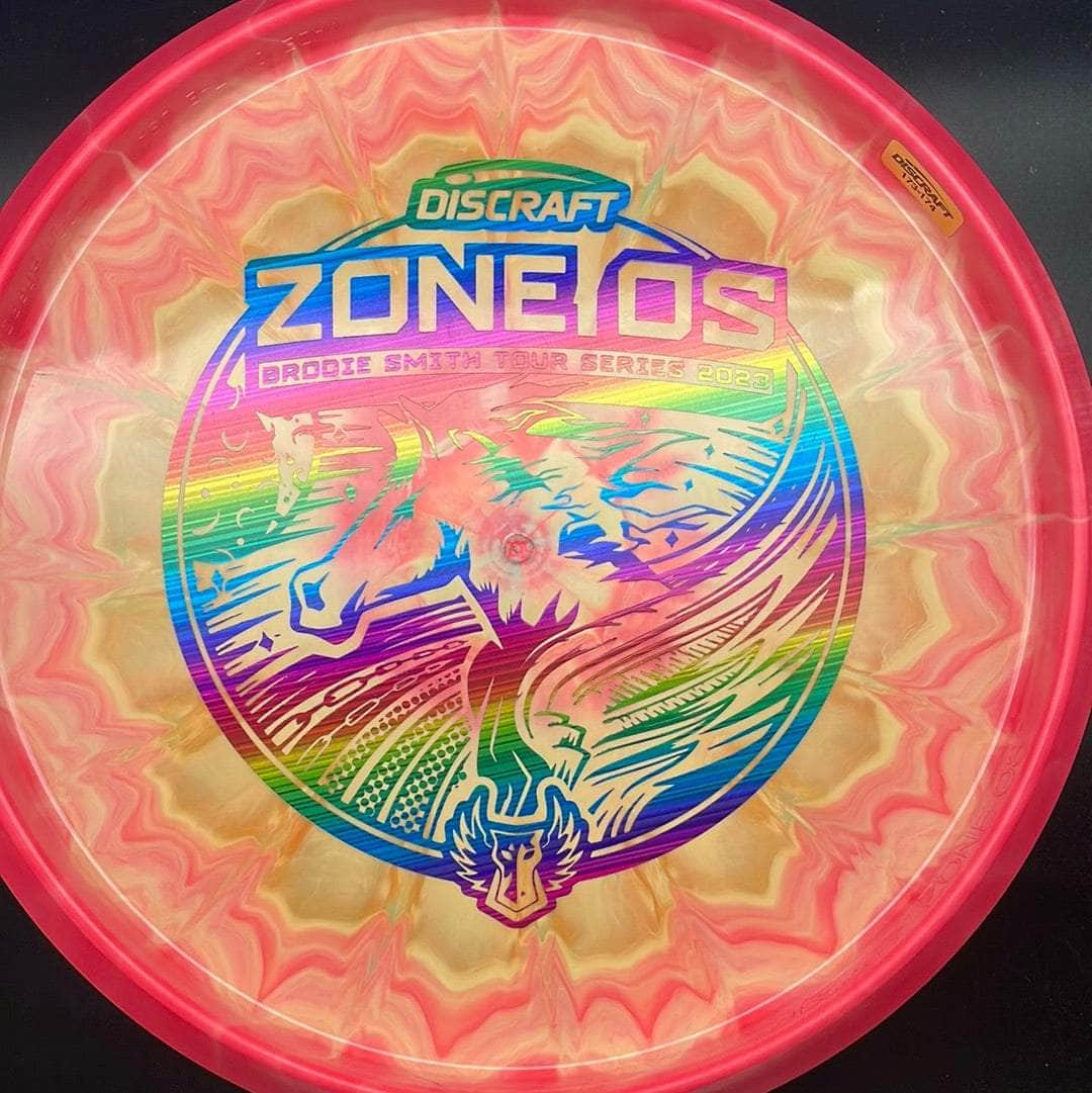 Discraft Mid Range Pink/Yellow Rainbow Stamp 174g Zone OS, Brodie Smith Tour Series, 2023