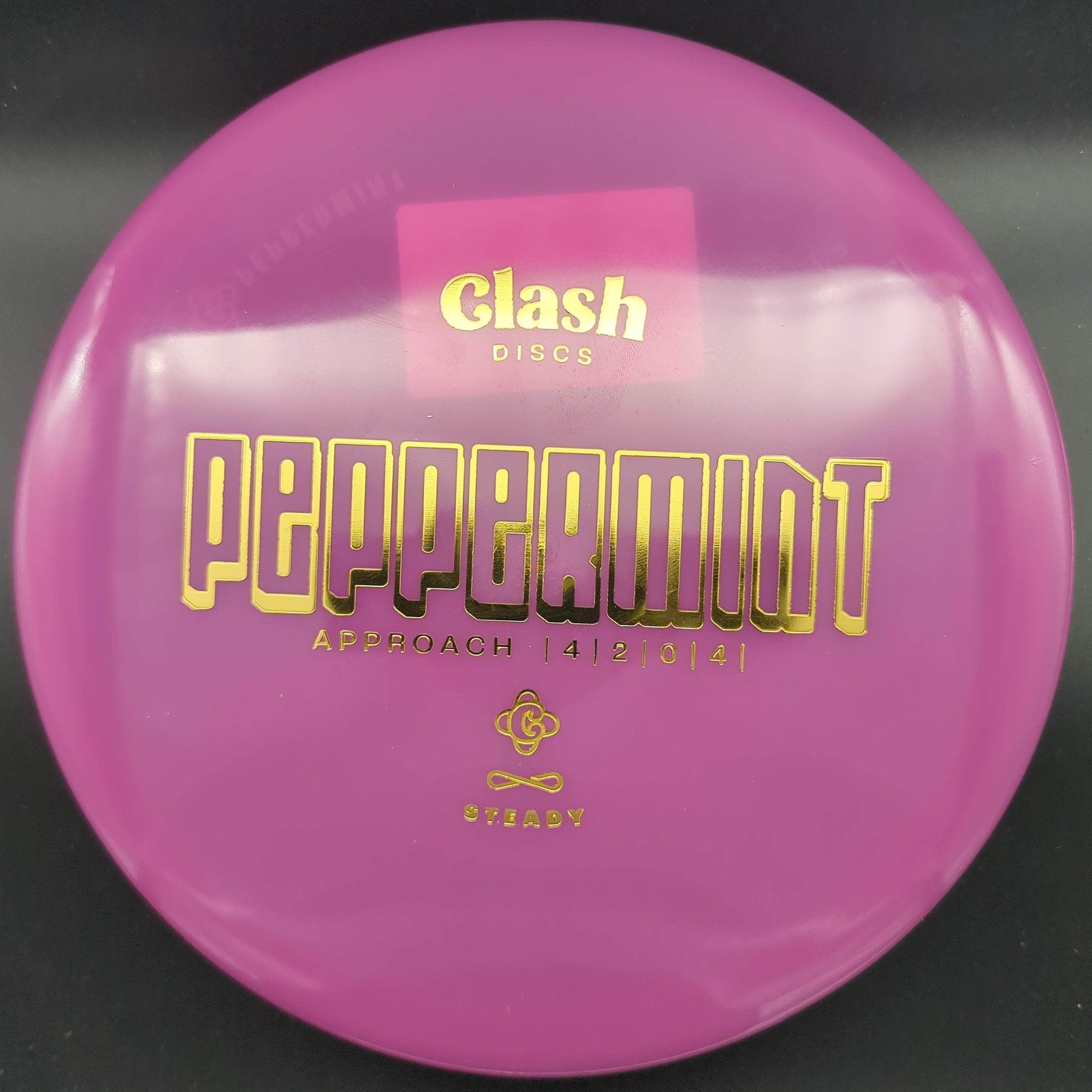 Clash Discs Mid Range Purple Gold Stamp 175g Peppermint, Steady Plastic