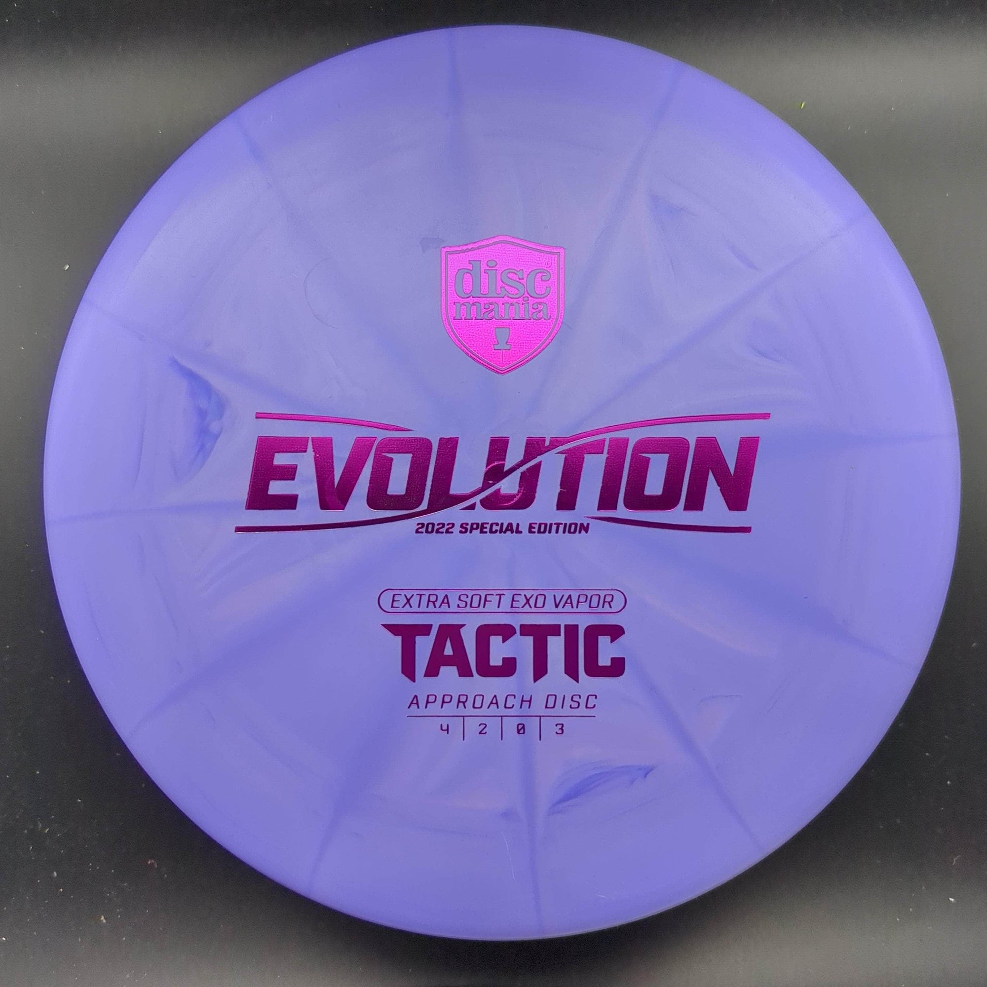 Discmania Mid Range Purple Pink Stamp 176g Tactic, Extra Soft Exo Vapor, 2022 Mystery Box Edition