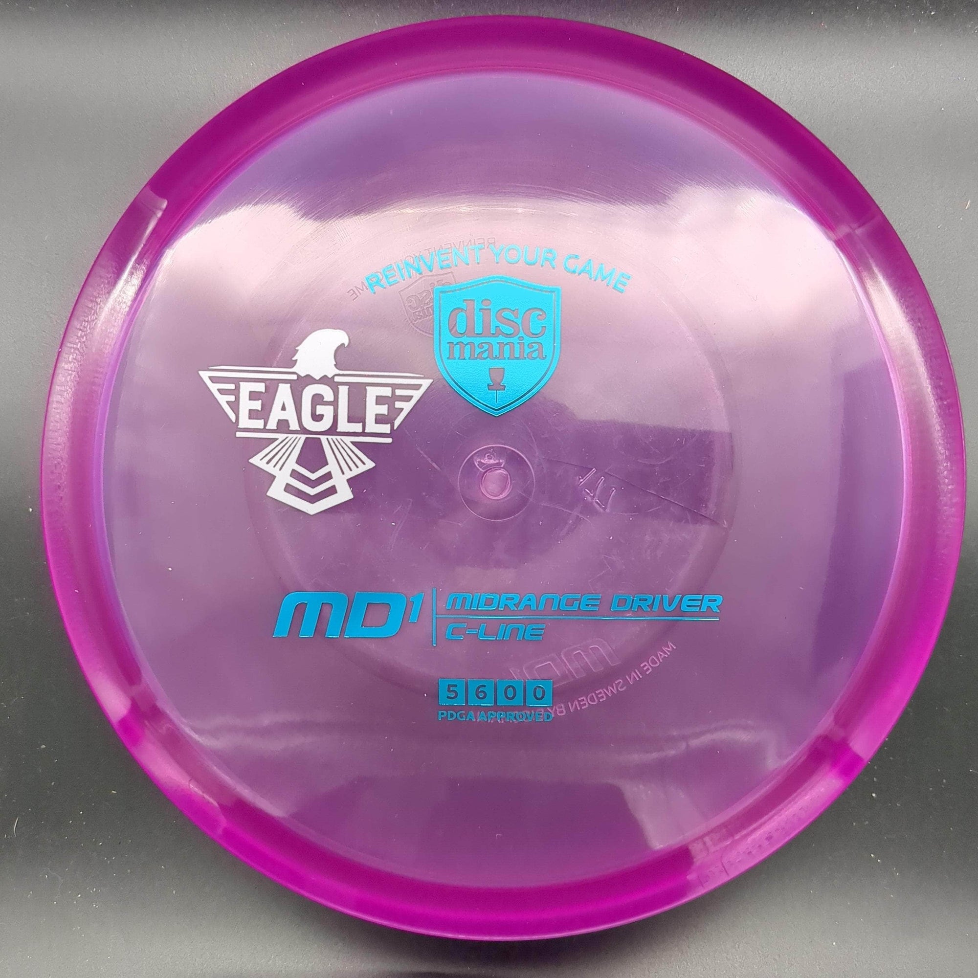 Discmania Mid Range Yellow Lavendar Stamp Black Eagle Stamp 179g MD1, C-Line, Eagle Stamp