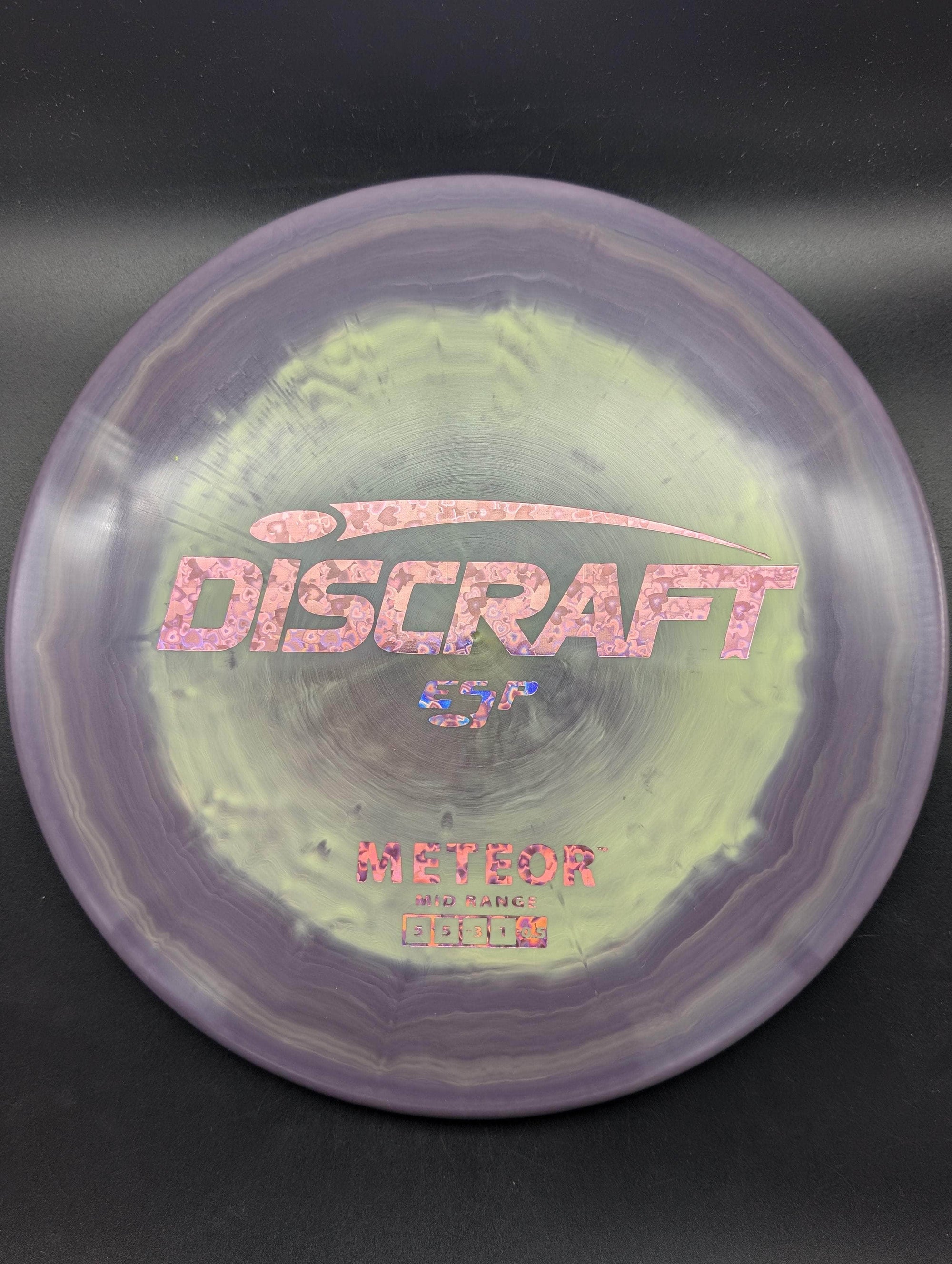 Discraft Mid Range Purple/Yellow Pink Heartfoil Stamp 176g Meteor, ESP