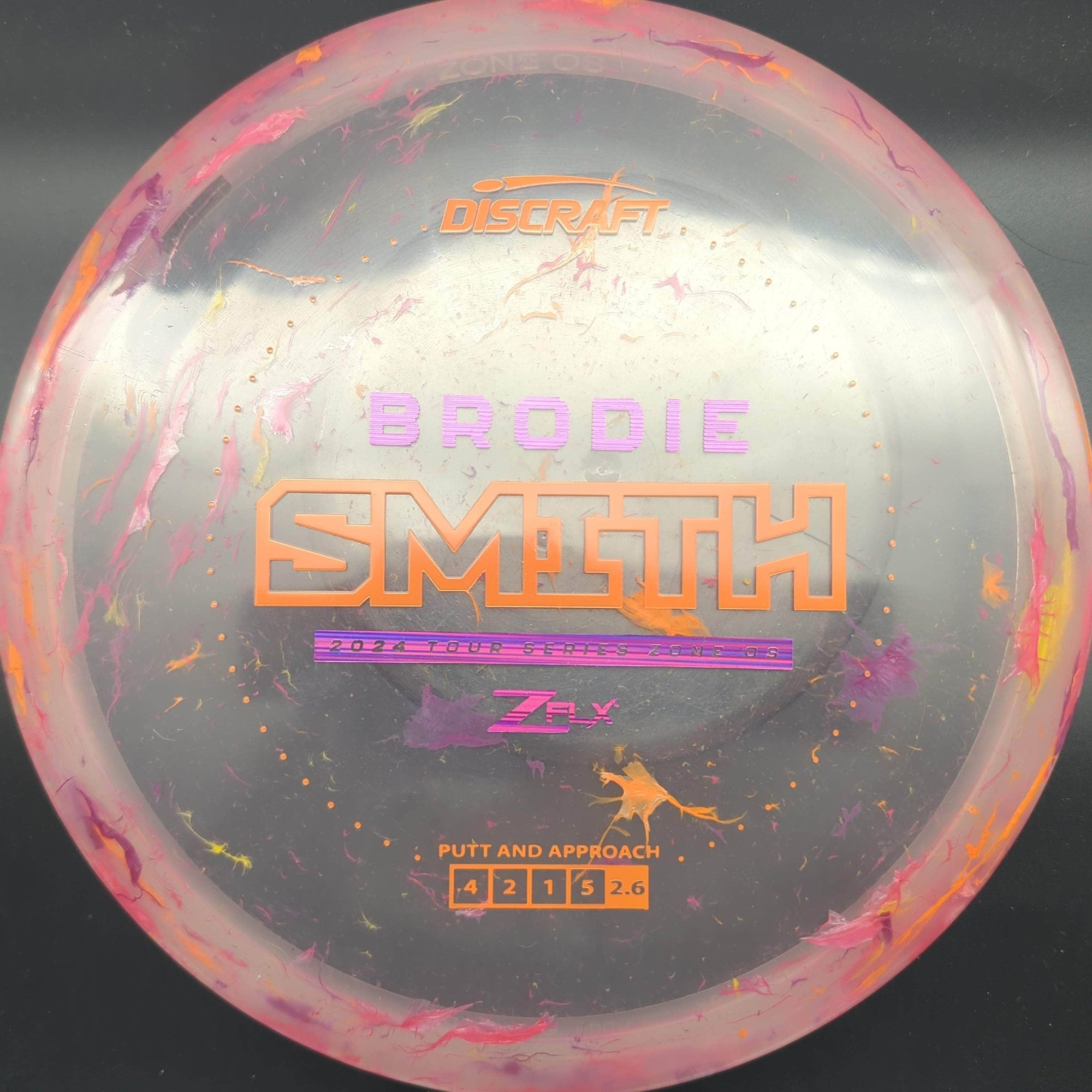 Discraft Mid Range Pink Pink/Brown Stamp 174g Zone OS, Jawbreaker ZFlx, Brodie Smith Tour Series, 2024