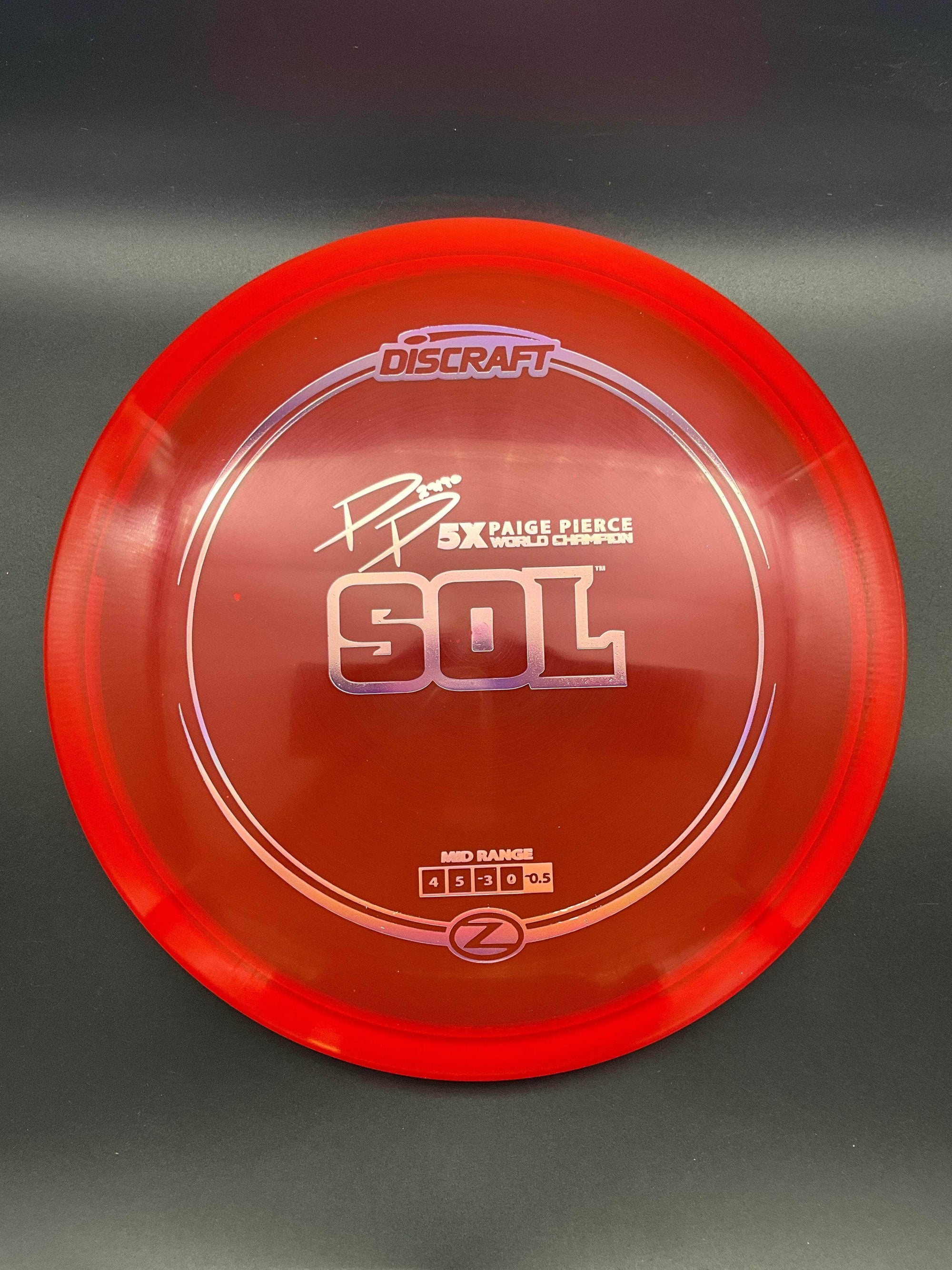 Discraft Mid Range Red Silver Stamp 172g Sol, Z Line, Paige Pierce