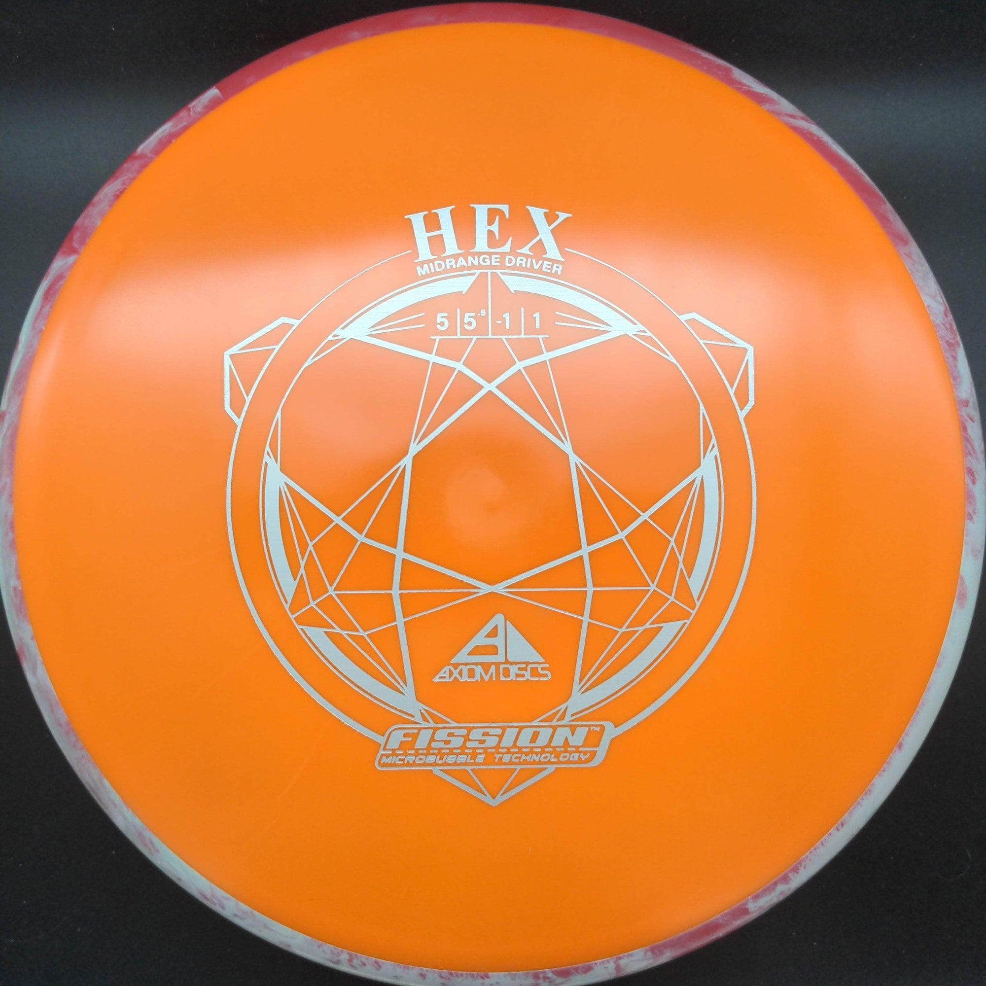 MVP Mid Range Red/White Rim Orange Plate 177g Hex, Fission Plastic,