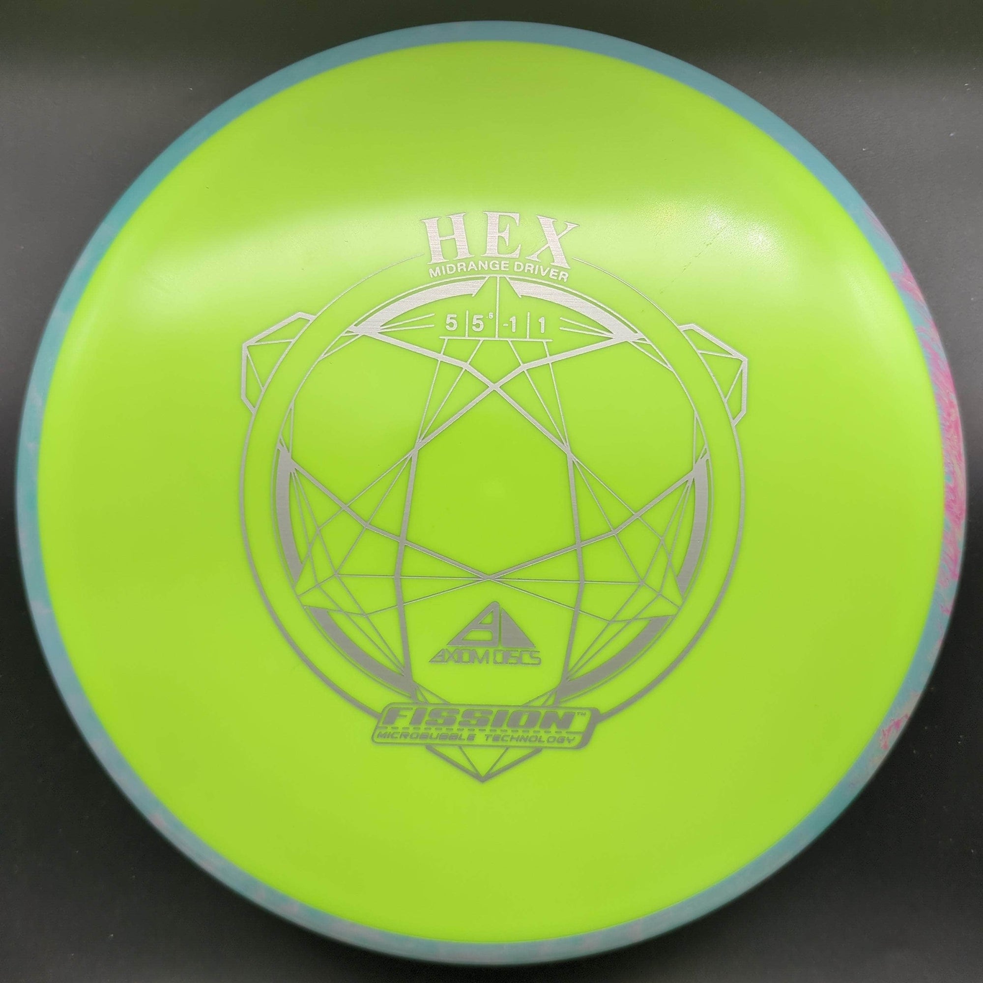 MVP Mid Range Teal/Red Rim Day Glo Plate 178g Hex, Fission Plastic,