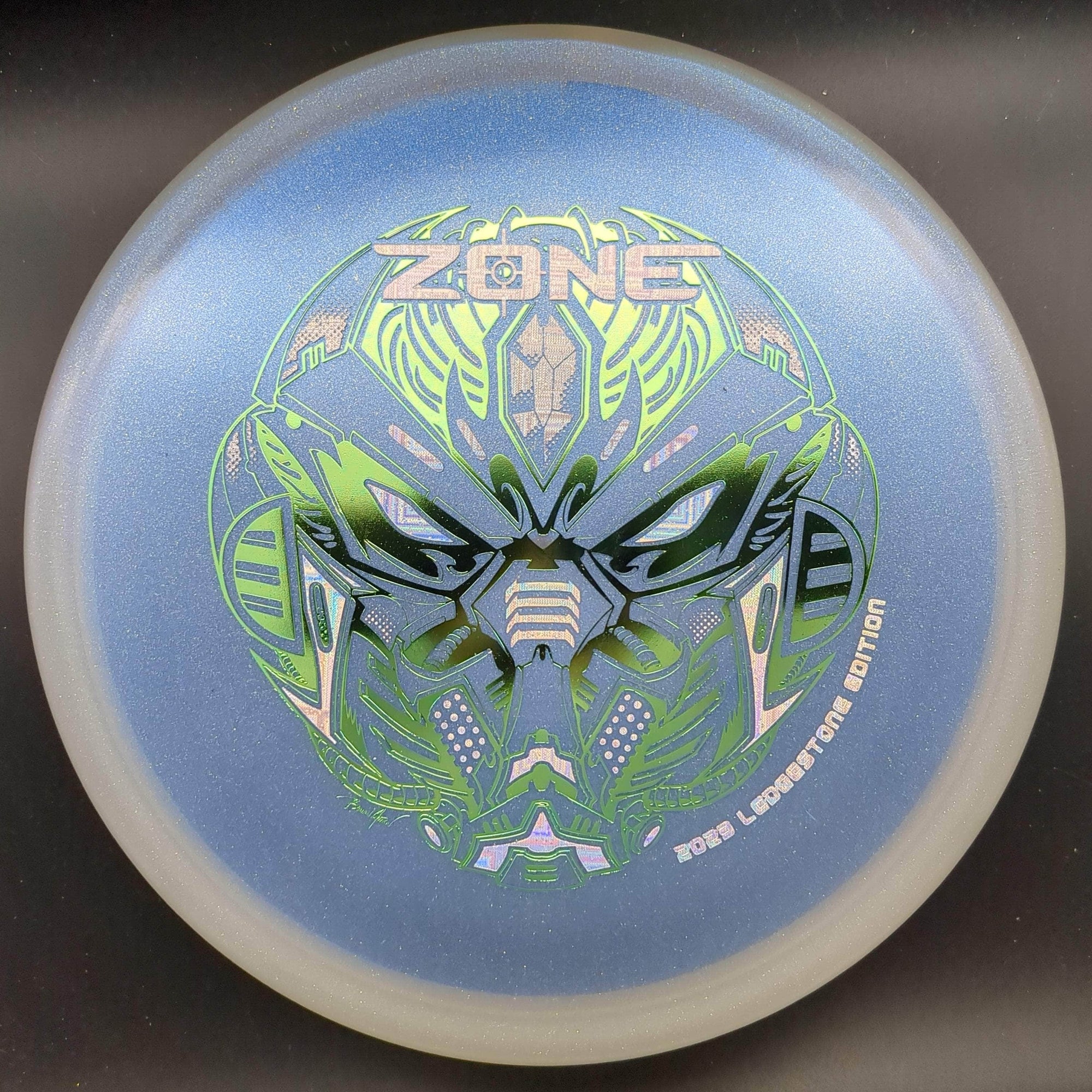 Discraft Mid Range White Green/Silver Tron Stamp 174g Zone, Z Colorshift, 2023 Ledgestone Edition