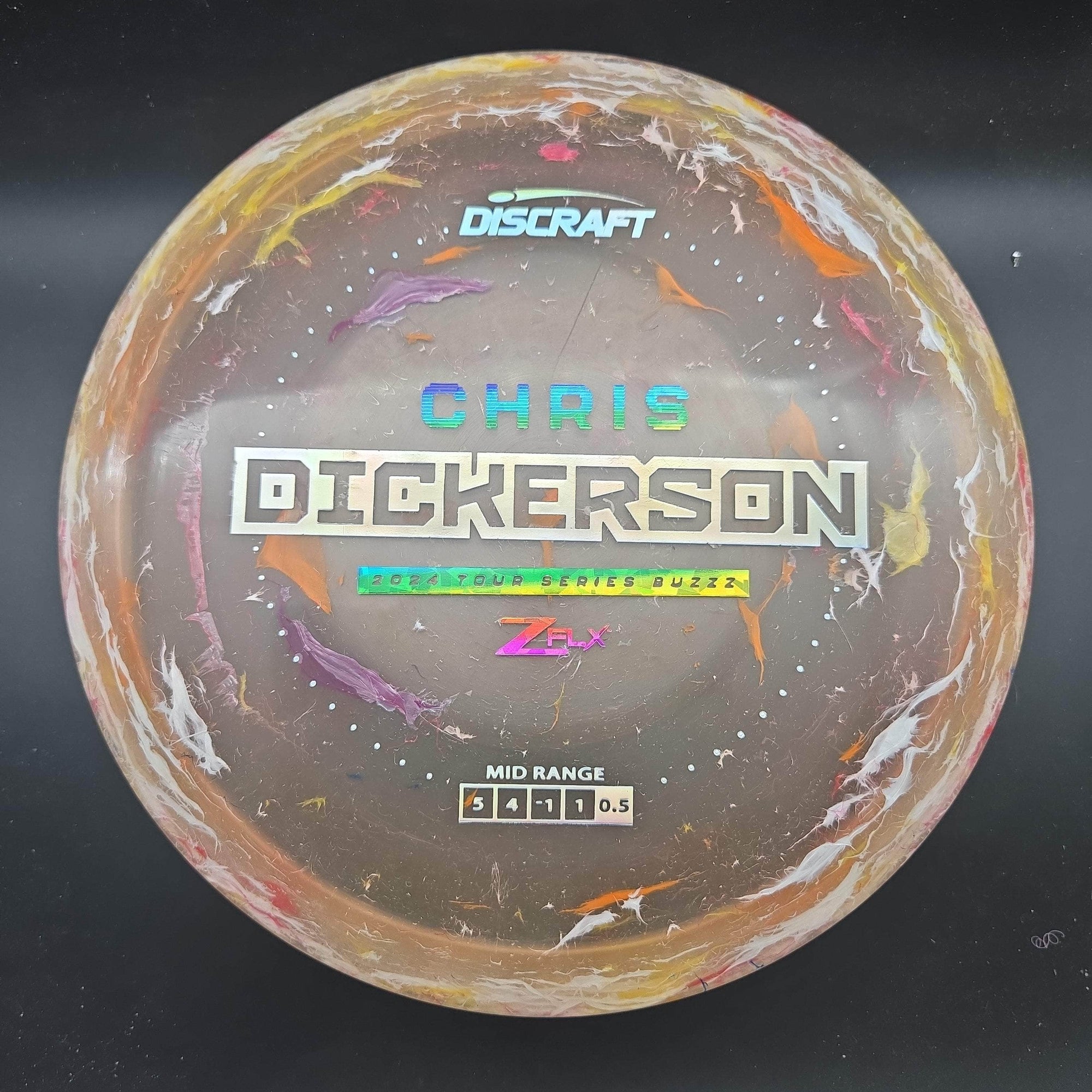 Discraft Mid Range White Rainbow/Silver Stamp 176g Buzzz, Jawbreaker ZFlx, Chris Dickerson Tour Series 2024