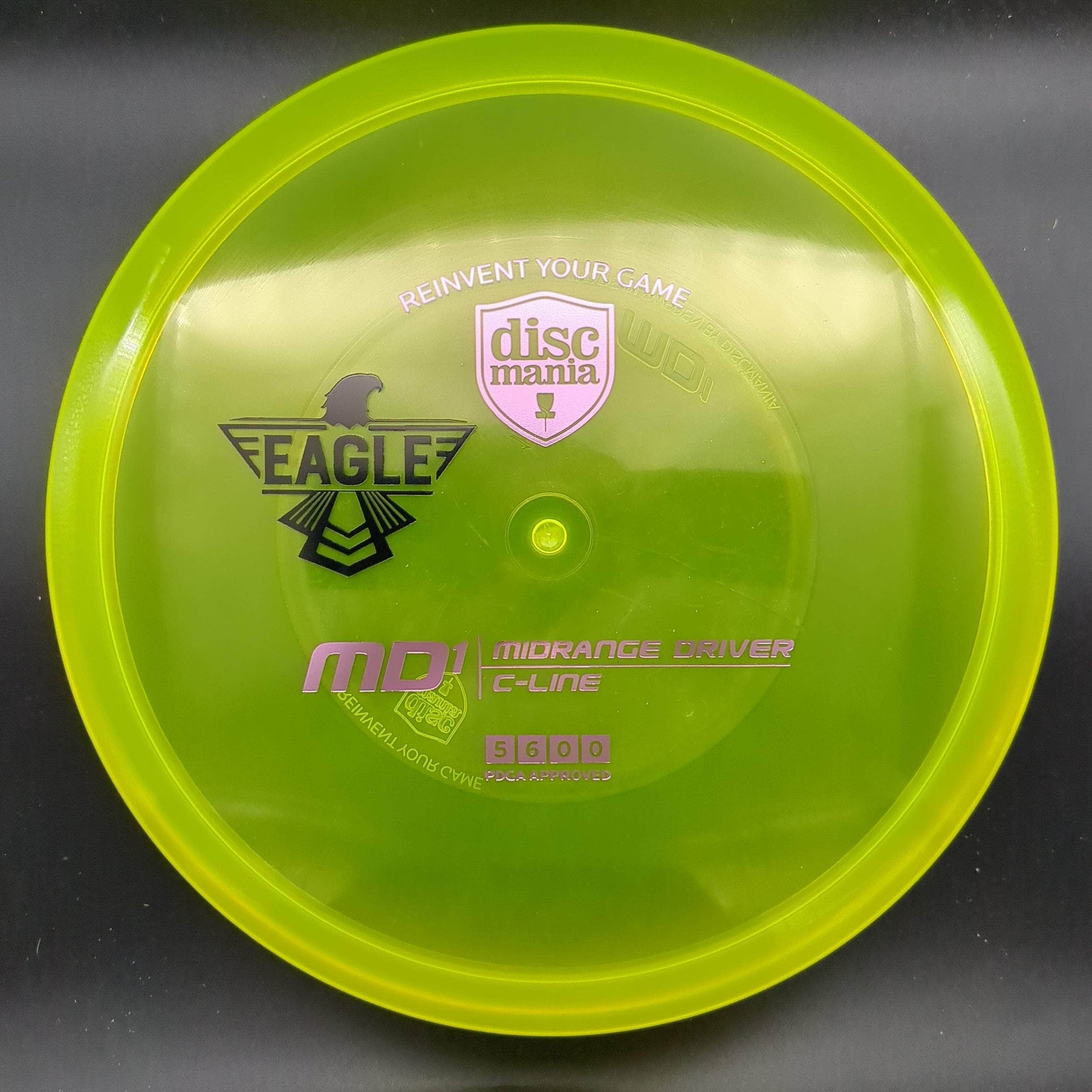 Discmania Mid Range Yellow Lavendar Stamp Black Eagle Stamp 179g MD1, C-Line, Eagle Stamp