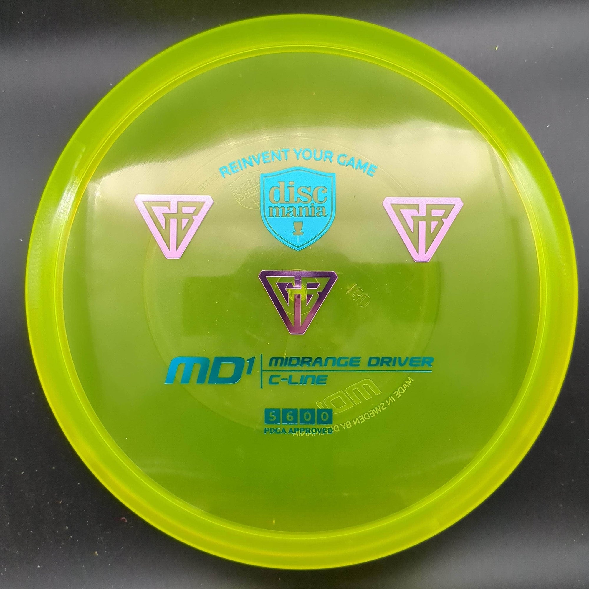 Discmania Mid Range Yellow Purple/Blue Stamp 180g MD1, C-Line, Gannon Buhr Stamp