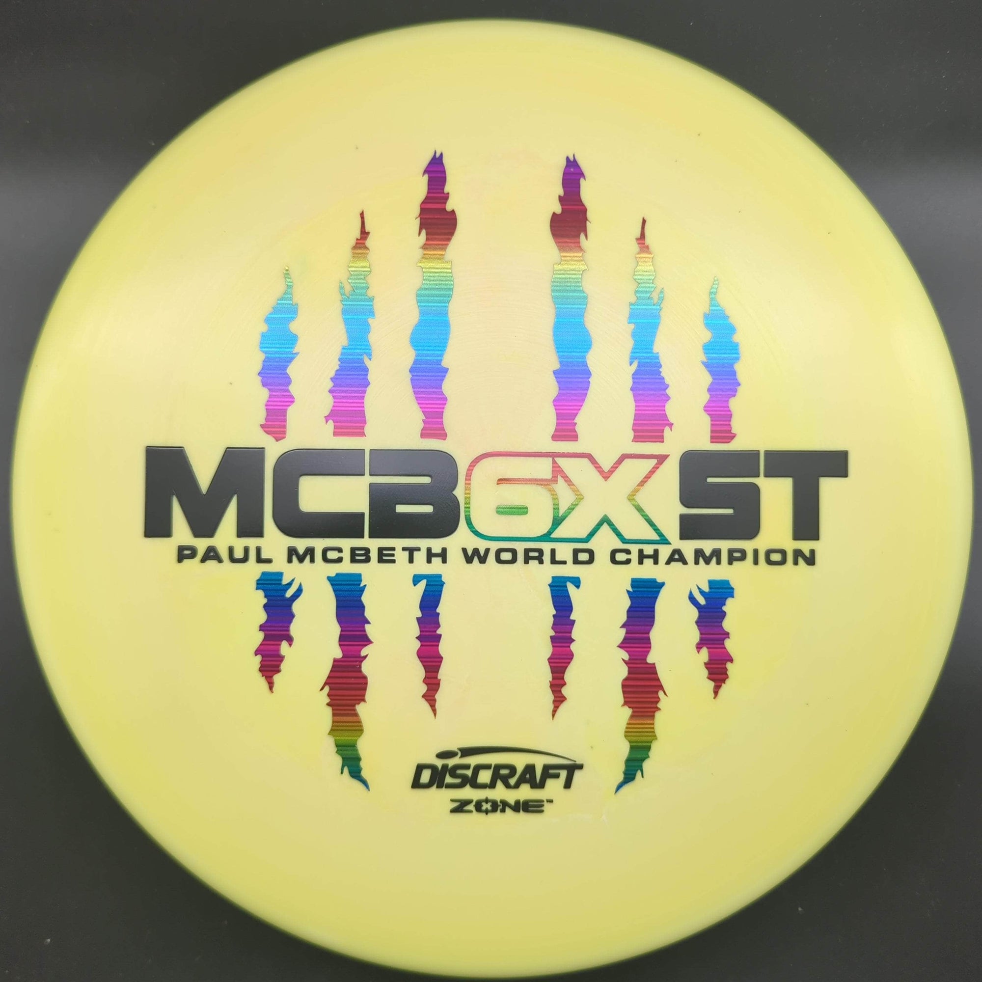 Discraft Mid Range Yellow Rainbow/Black Stamp 174g Zone ESP, Paul McBeth 6X Mcbeast